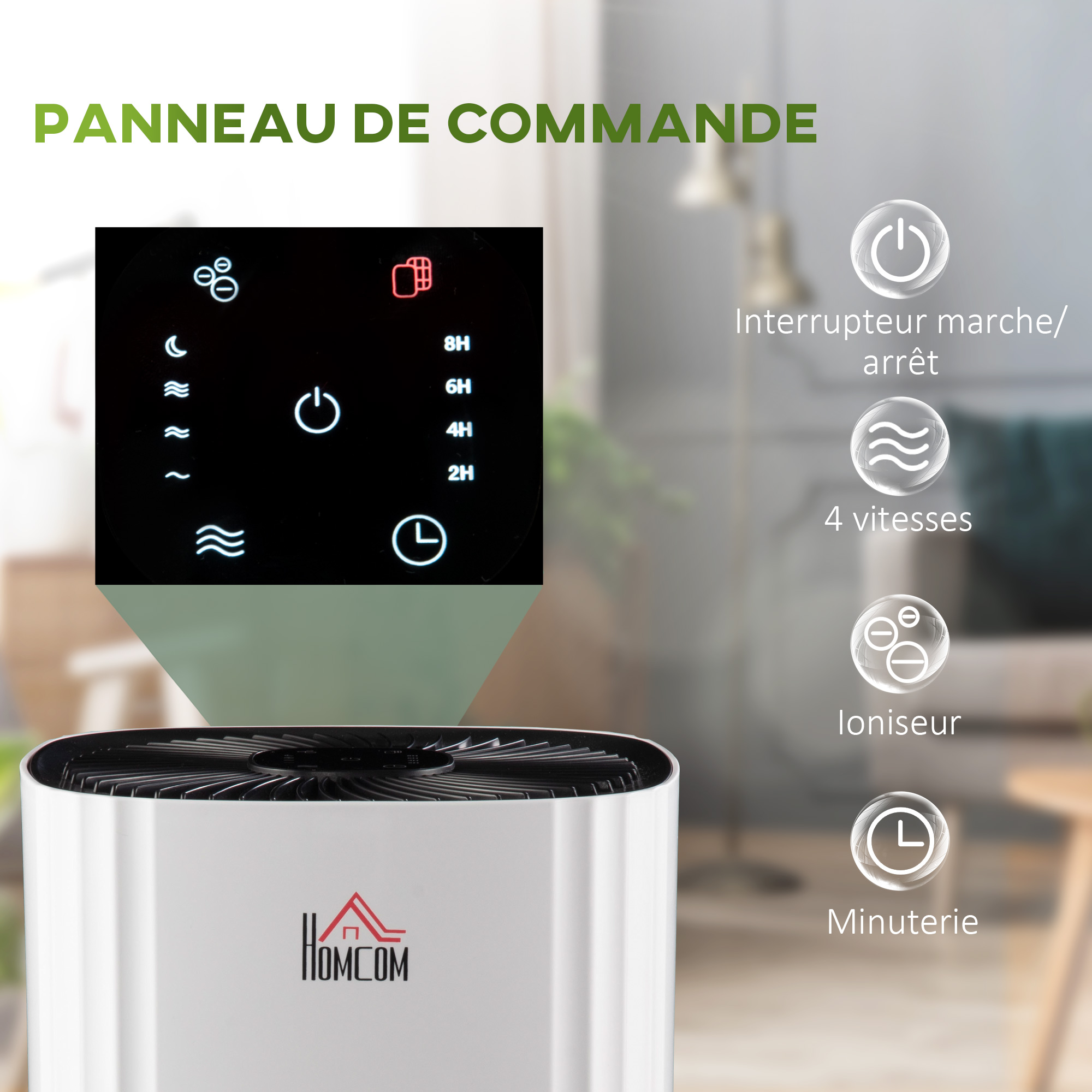 Purificatore d'aria Homcom con filtro Hepa a 3 strati Cadr 220
