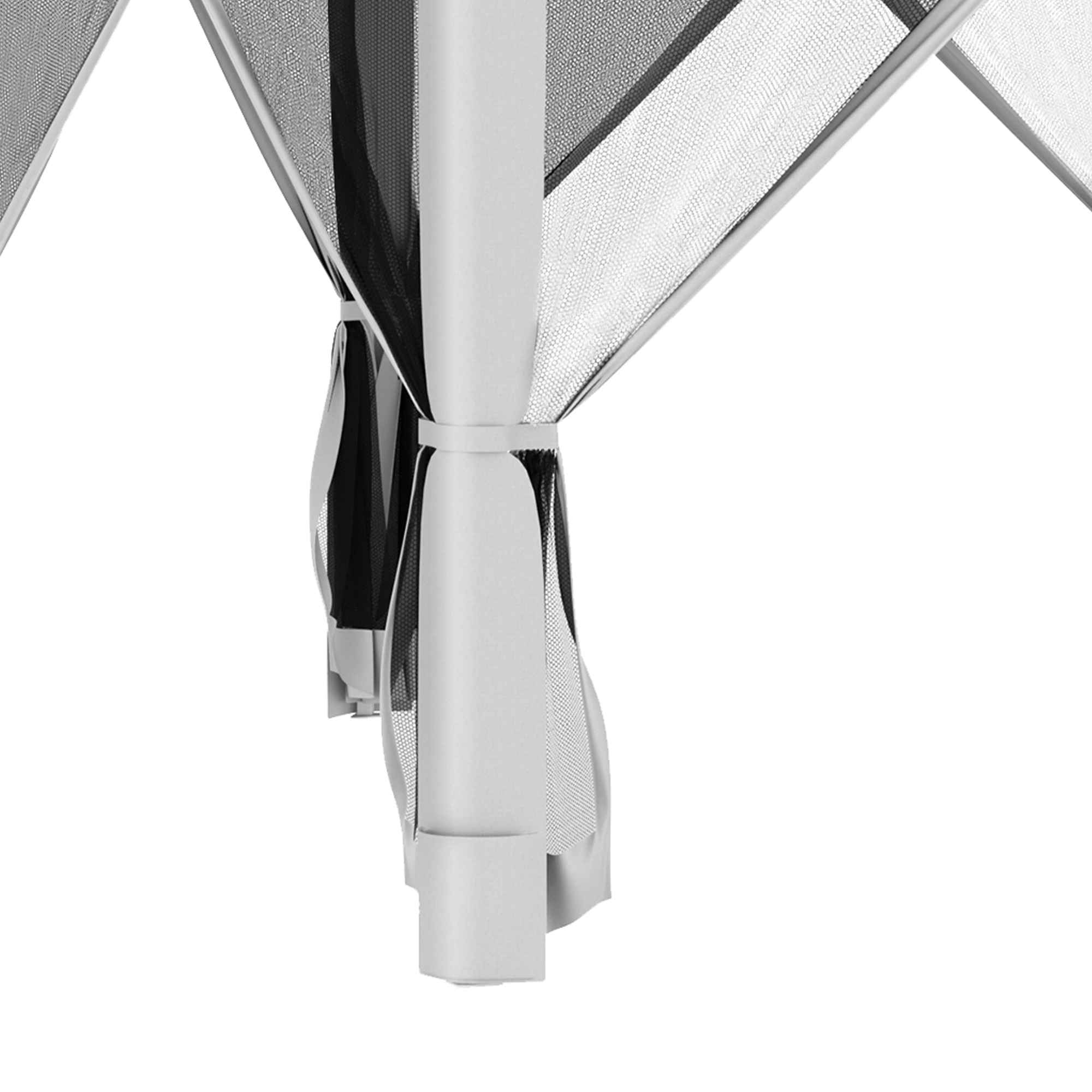 Outsunny 3.2m Pop Up Gazebo Hexagonal Canopy Tent Outdoor Sun Protection with Mesh Sidewalls, Handy Bag, Light Grey 9