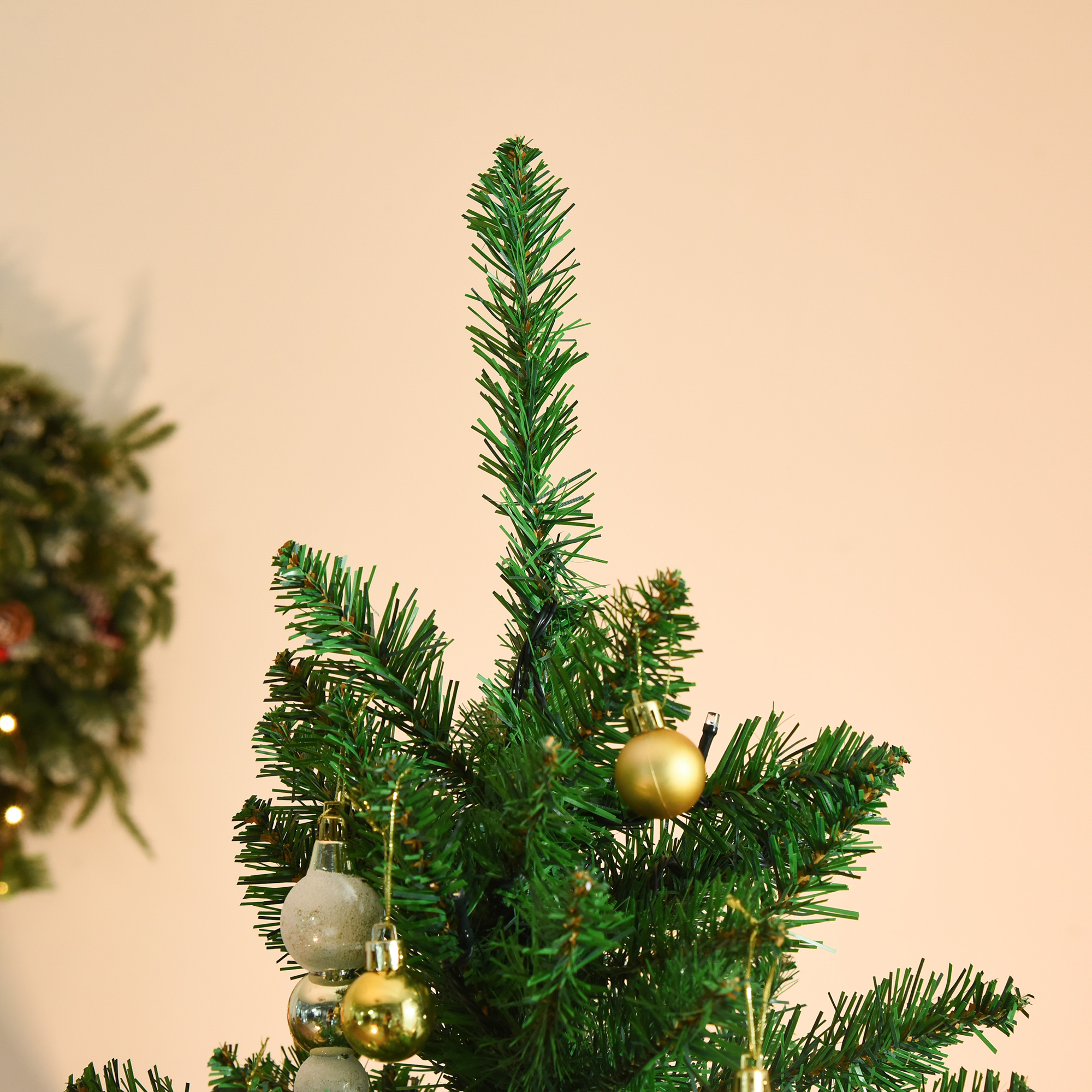 HOMCOM 5FT Christmas Tree Warm White LED Light Holiday Home Decoration, Green 9