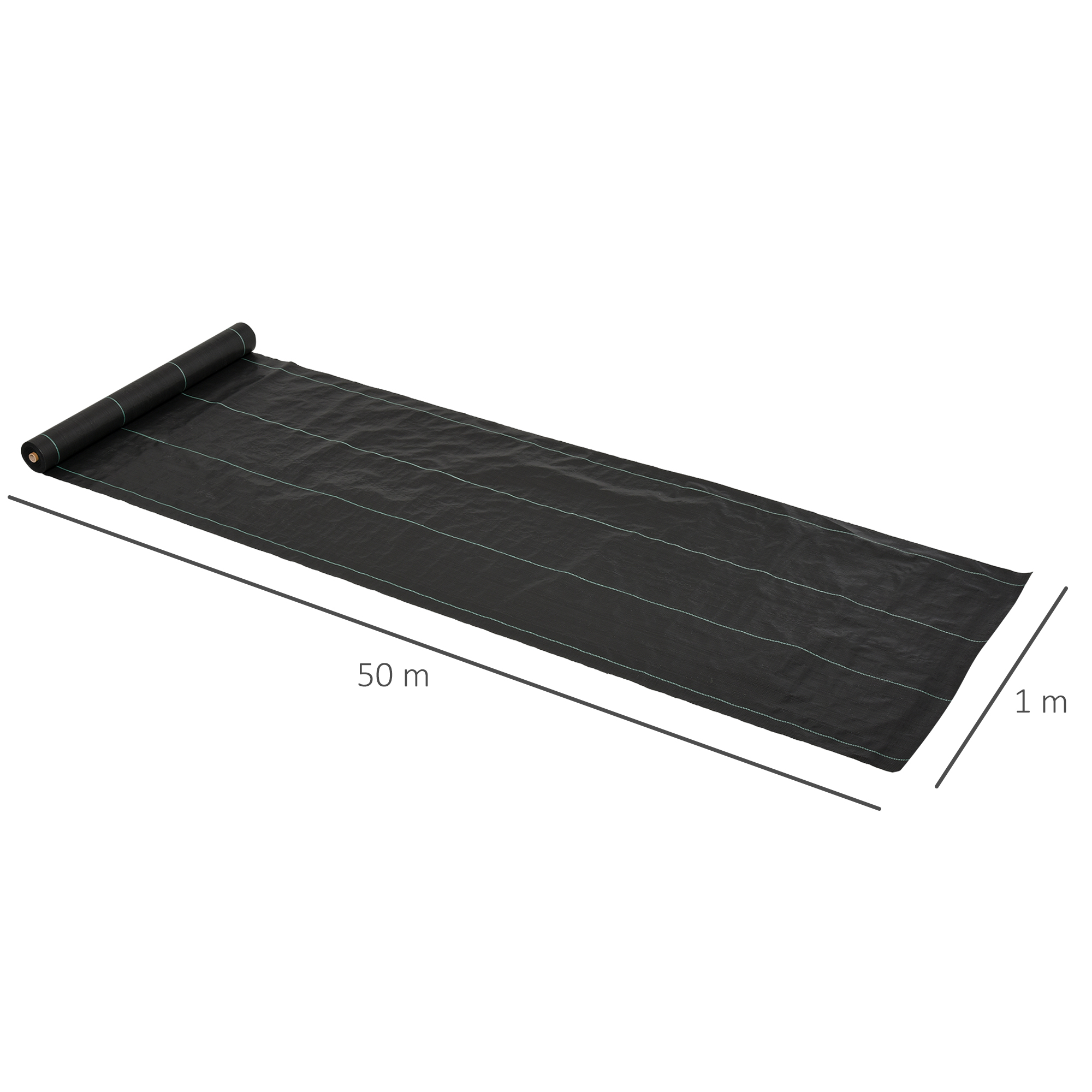 Outsunny 1m x 50m Weed Control Membrane, Heavy Duty Weed Control Barrier Fabric, 90gsm Ground Cover for Patios, Garden, Flower beds, Landscaping 3