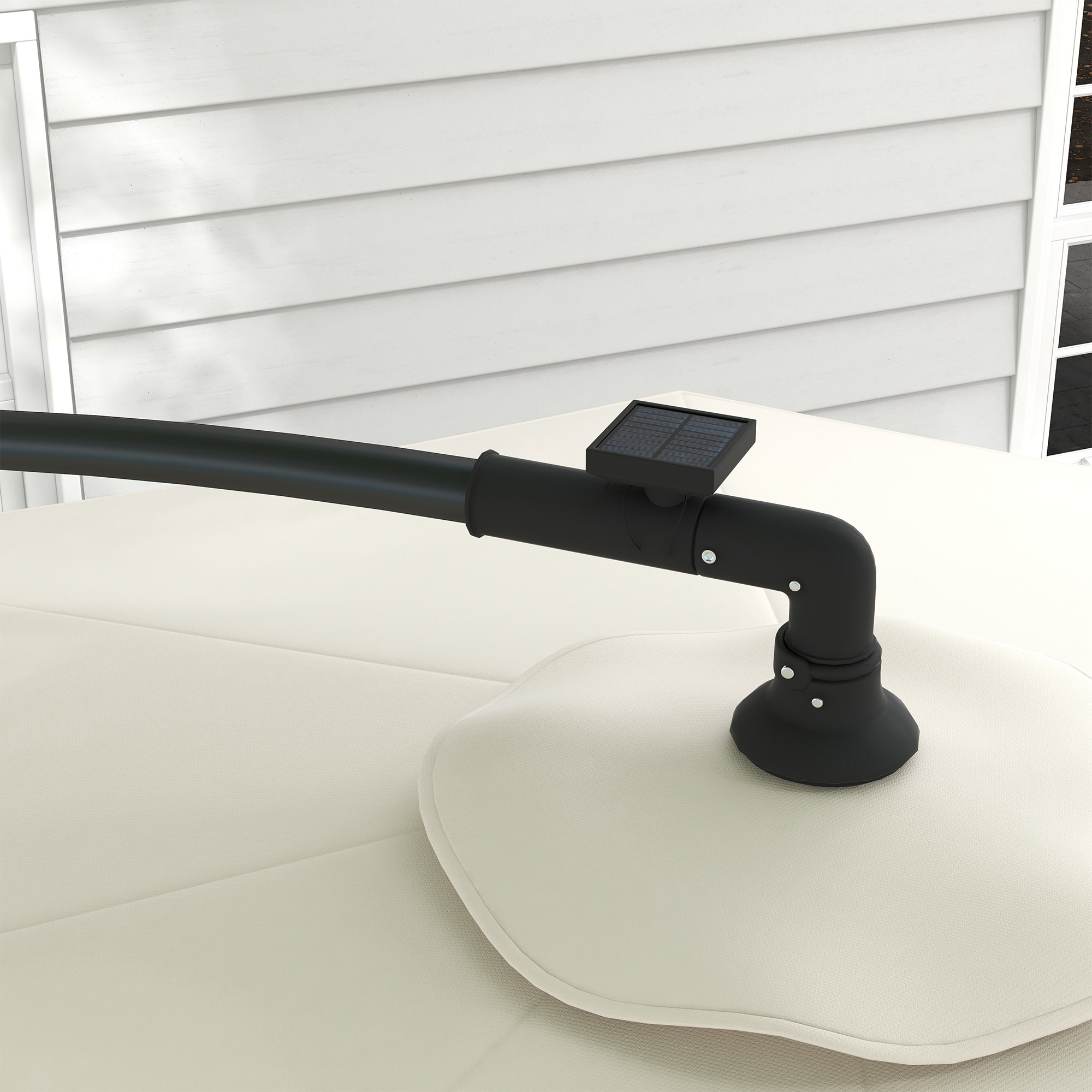 Outsunny 3m Solar LED Light Offset Cantilever Parasol Beige 9