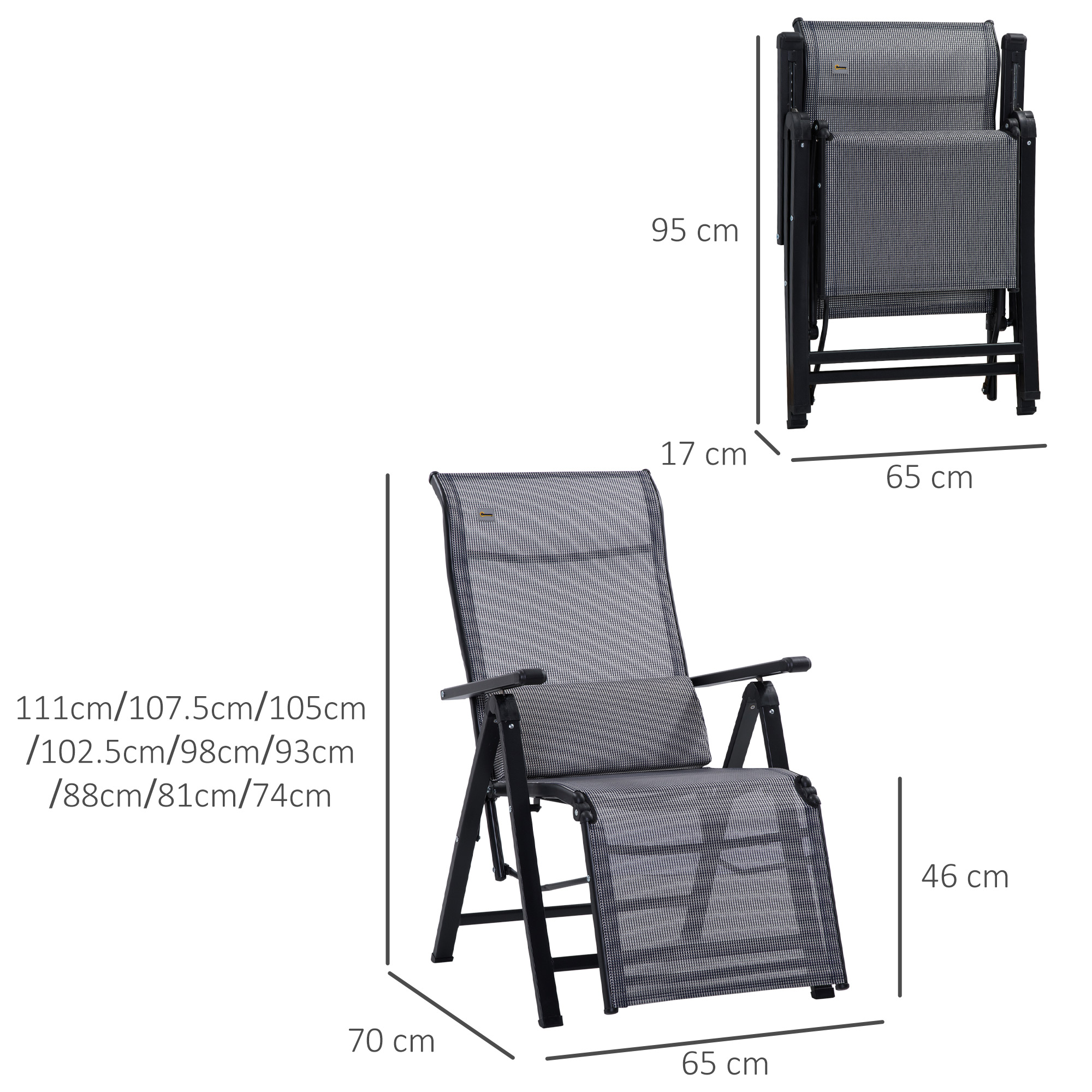 Garden Mile® Twin Pack di nero Textoline zero Gravity sdraio da giardino Set di 2 sedie pieghevole e reclinabile sdraio Sun letto realizzato con telaio in acciaio e tessuto in textilene per