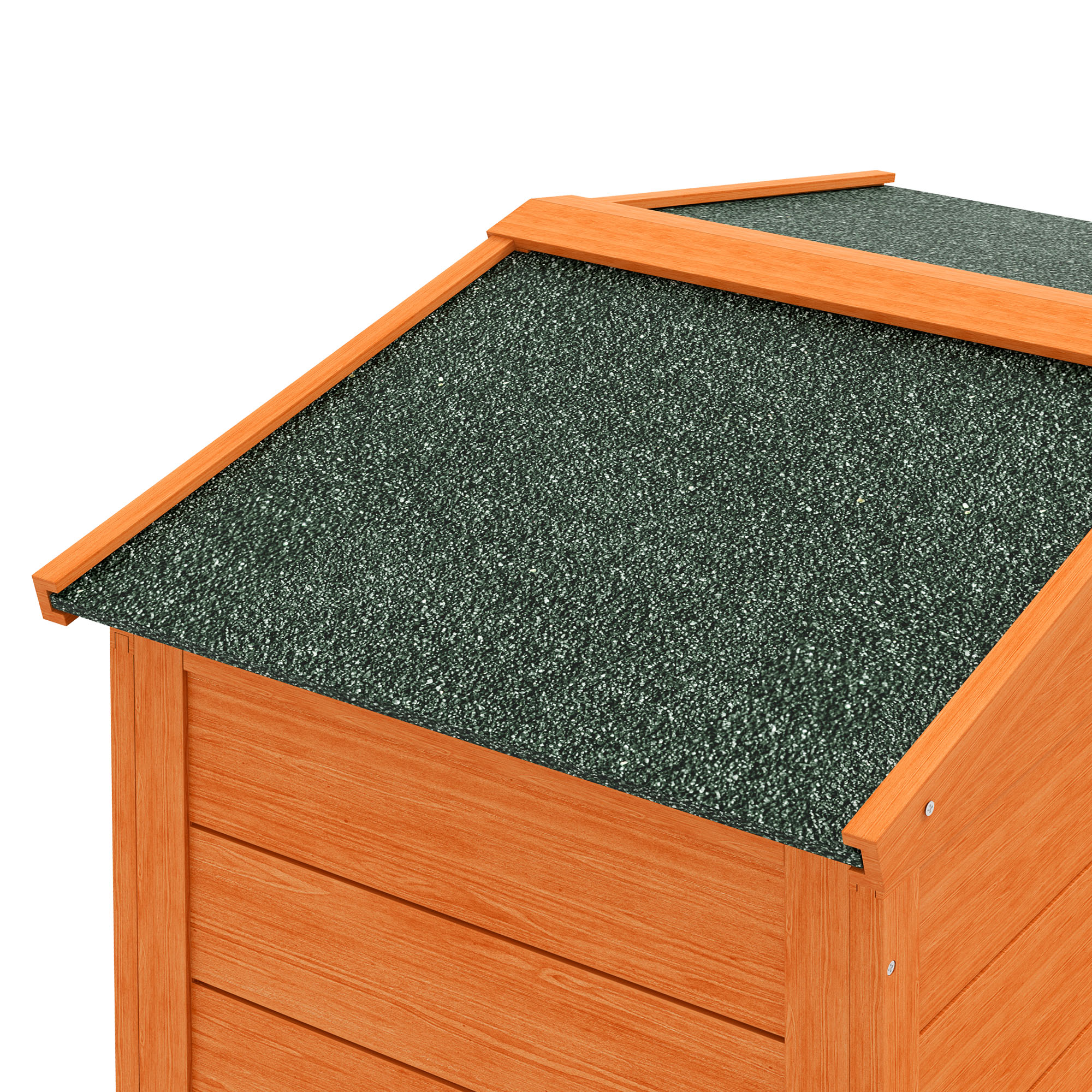 PawHut Two-Tier Rabbit Hutch with Run, Ramp, Slide-Out Tray, for Garden Orange 9