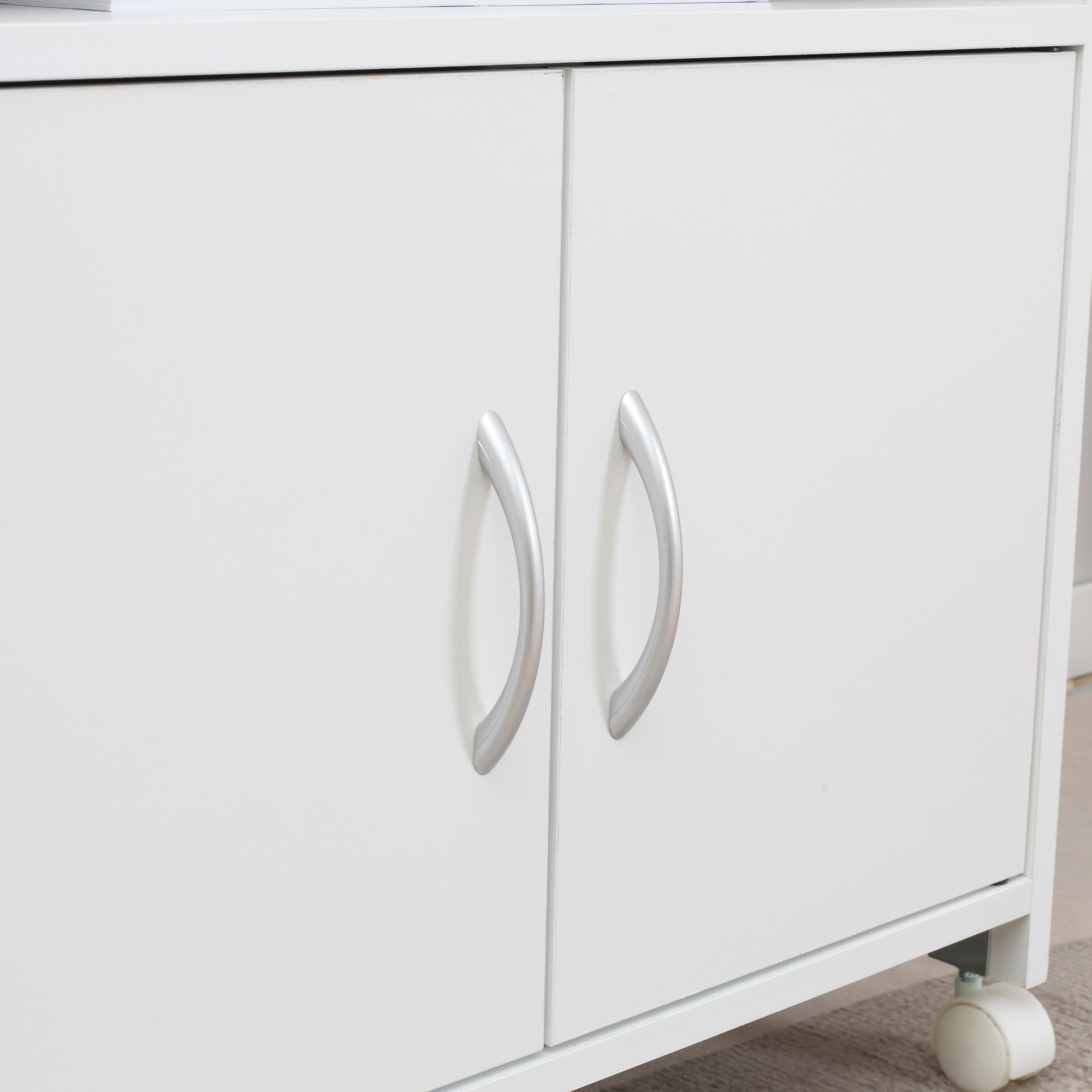 Vinsetto Printer Stand Mobile Printer Cabinet with Storage, Open Shelf, Drawer for Home Office, 60cm x 39cm x 80cm, White 7
