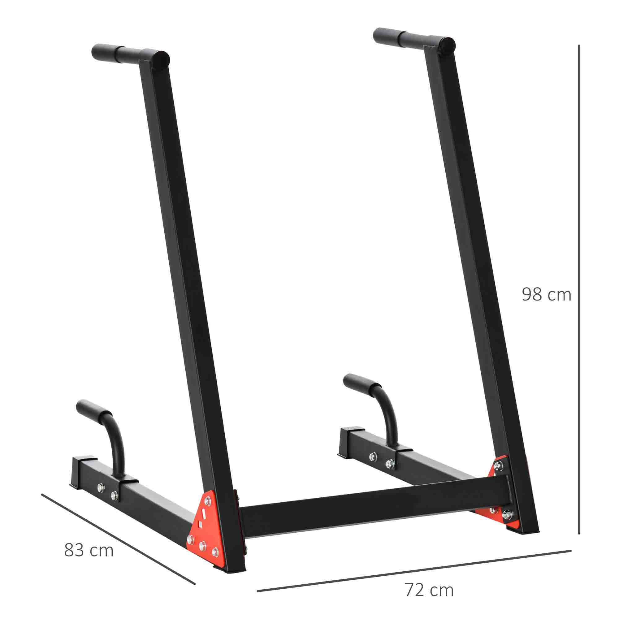 HOMCOM Dip Stand Station Heavy Duty Upper Body Workout Equipment Angled Grip for Triceps dips Pull Ups Push Ups for Home Gym Office, Black 3