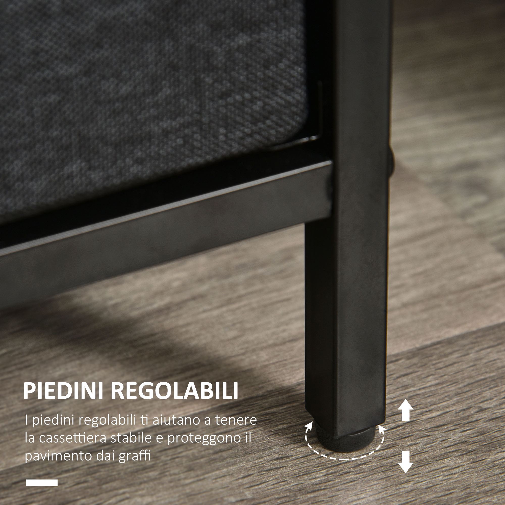 HOMCOM Cassettiera 5 Cassetti Pieghevoli in Tessuto e Ripiano in MDF