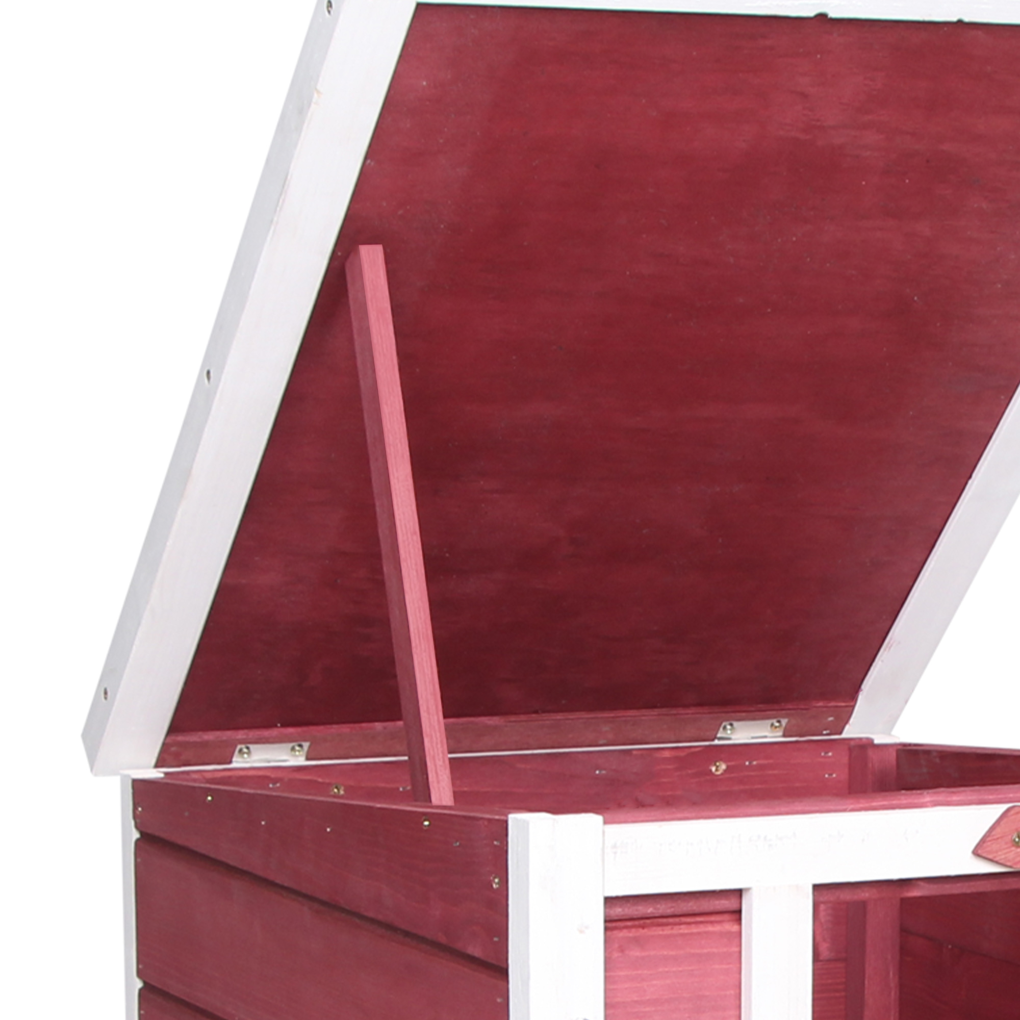 PawHut Wooden Rabbit Hutch 51 x 42 x 43 cm, Red 7