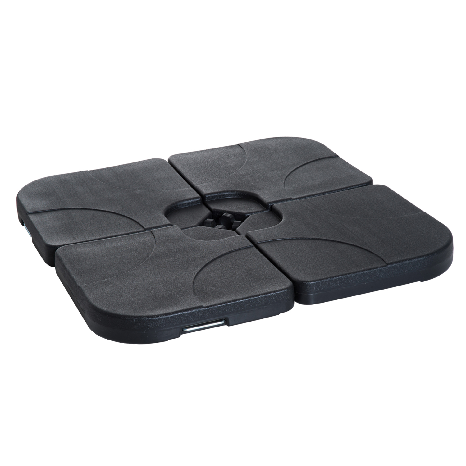 Outsunny Lot De 4 Pieds De Parasol Déporté - Lestage Eau 52kg Ou Sable 60kg - 48x48x8cm Noir