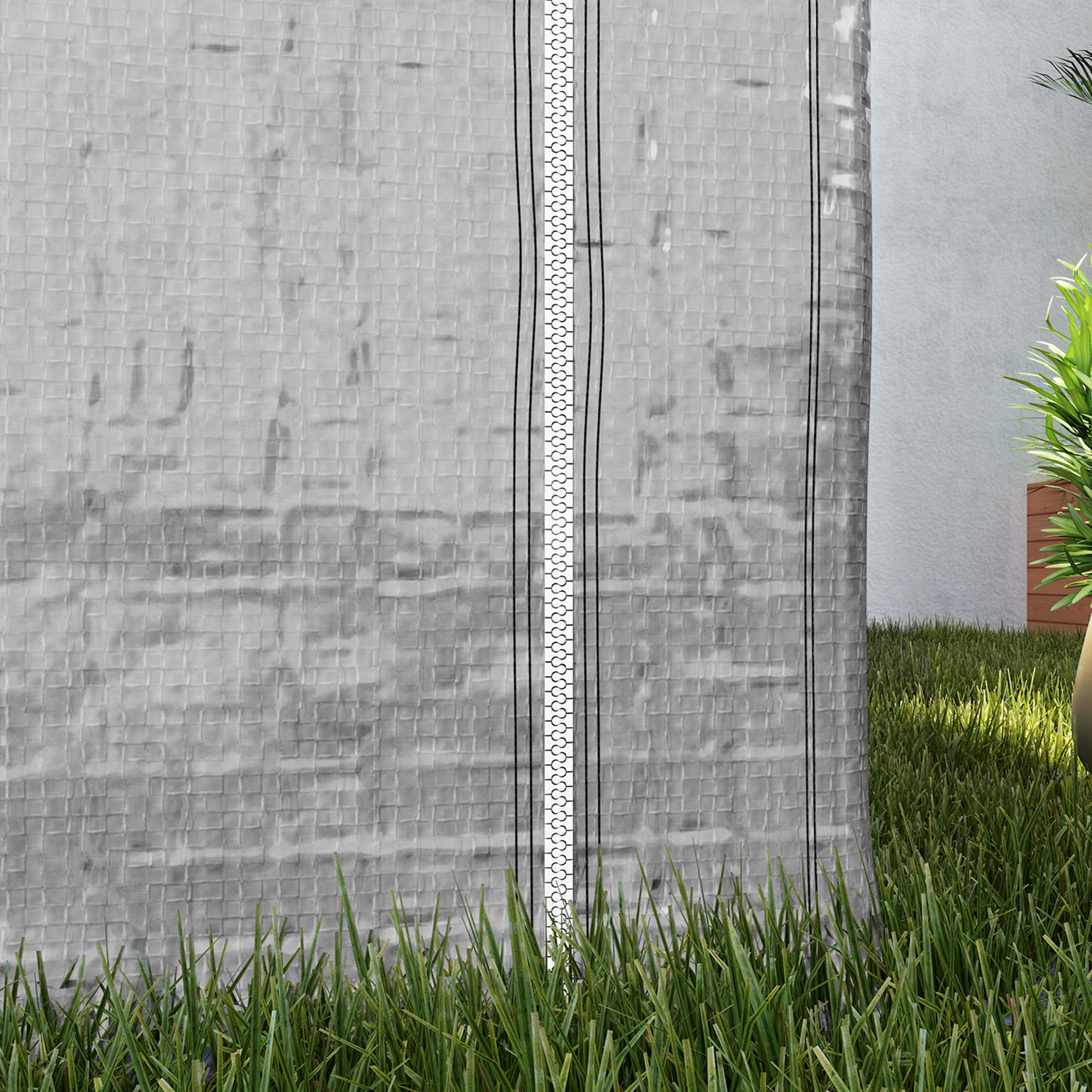 Outsunny 2 x 2m Garden Fabric Storage Tent Grey 9