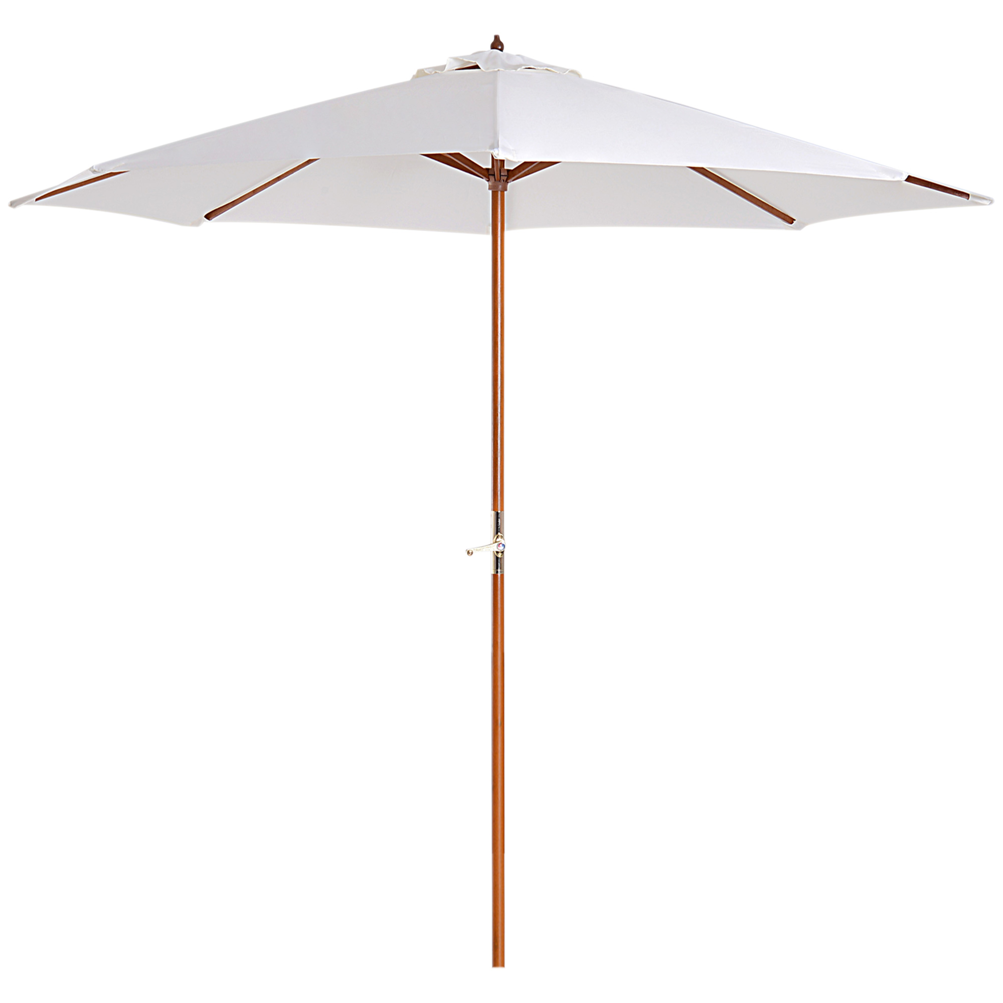 Outsunny Ombrellone da Giardino con Palo Centrale in Legno, Impermeabile e Resistente ai Raggi UV, Beige, Φ270 x 250A cm Aosom