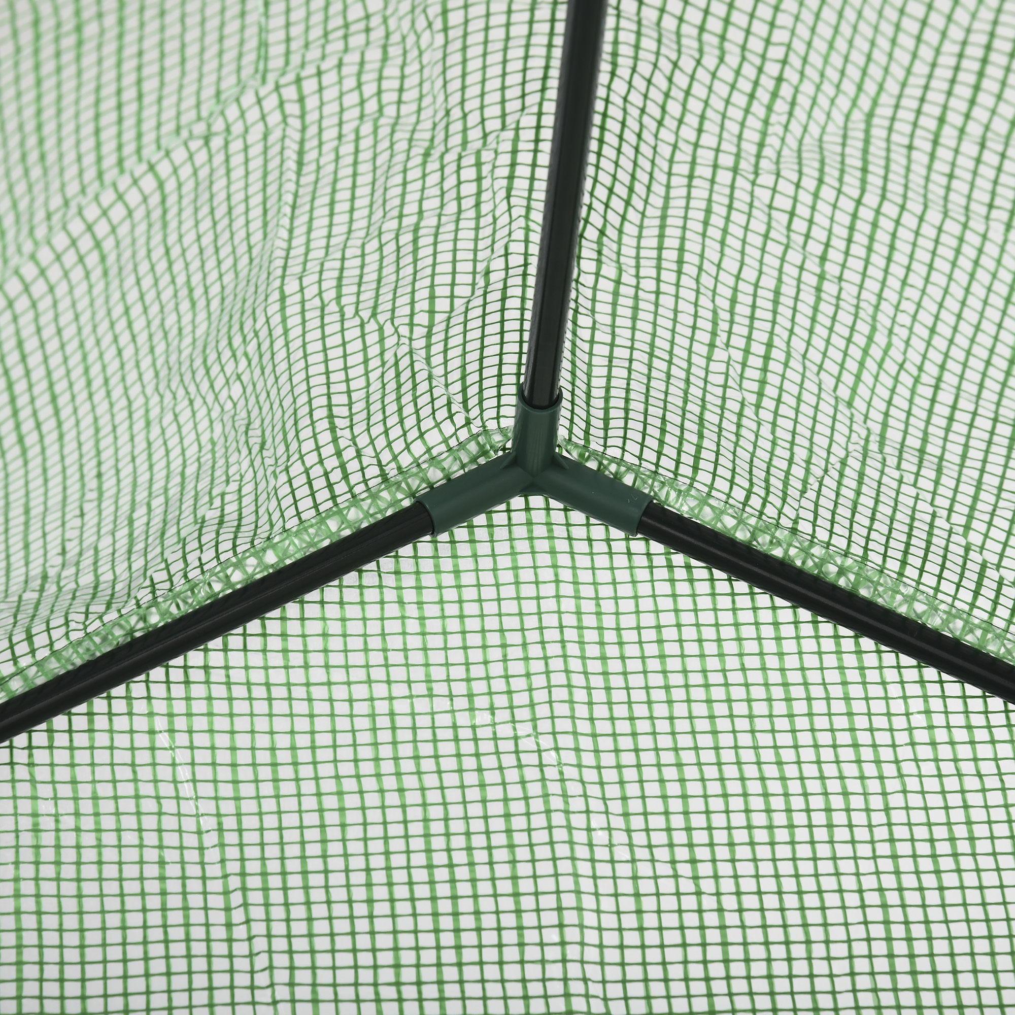 Outsunny Walk In Greenhouse with Shelves, Portable Gardening Plant Grow House for Outdoor with 2 Tier Shelf, Roll-Up Zippered Door, PE Cover, 141 x 72 x 191cm, Green 9