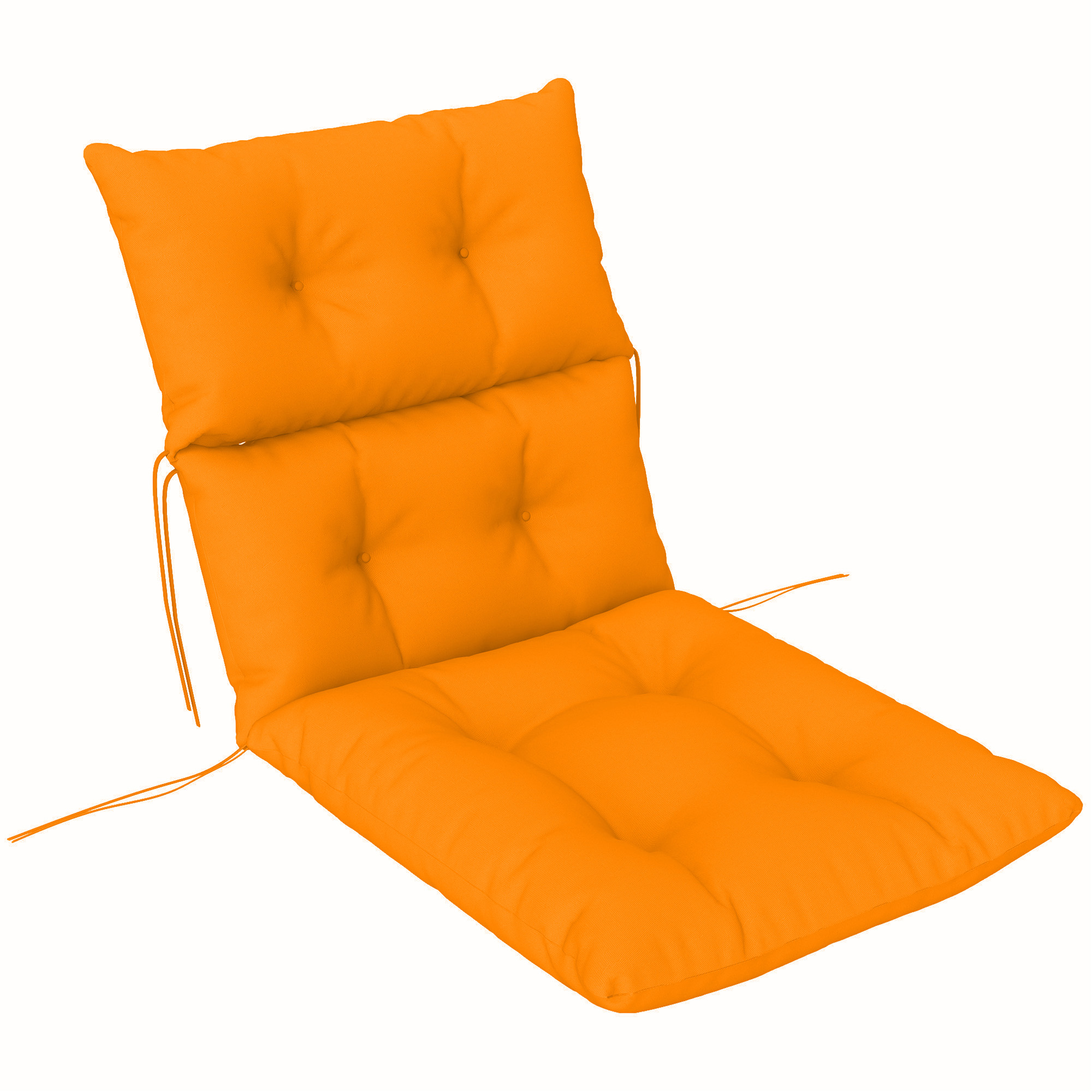 Product photograph of Outsunny Tufted Adirondack Chair Cushion Thick Garden Seat Cushion Pad With Backrest Ties For Outdoor And Indoor Use Orange from Aosom UK