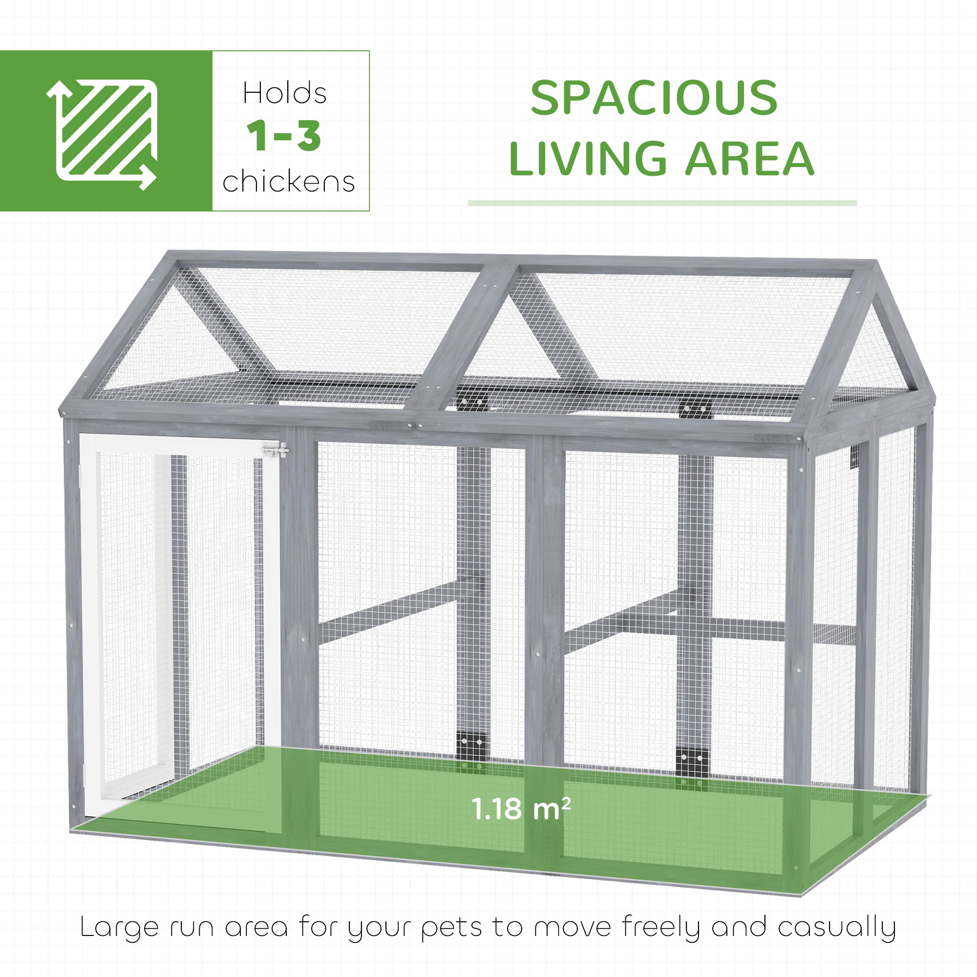 PawHut Large Chicken Run, Wooden Chicken coop, with Combinable Design Wood Effect 4
