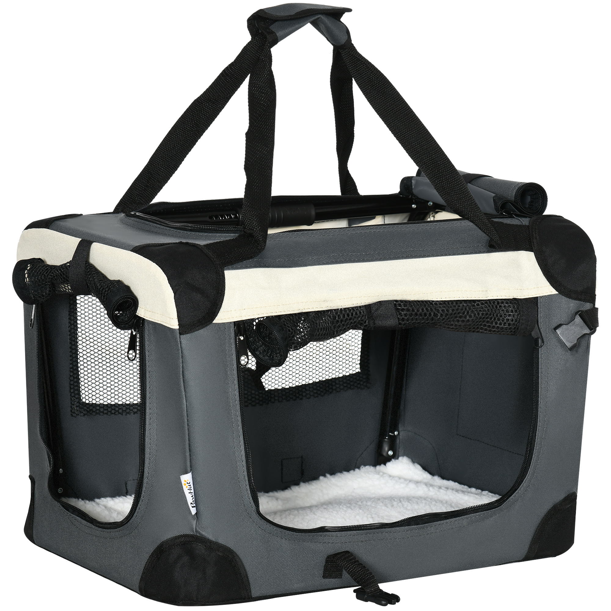 PawHut 90cm Pet Carrier Bag, with Cushion for Medium, Large Dogs - Grey