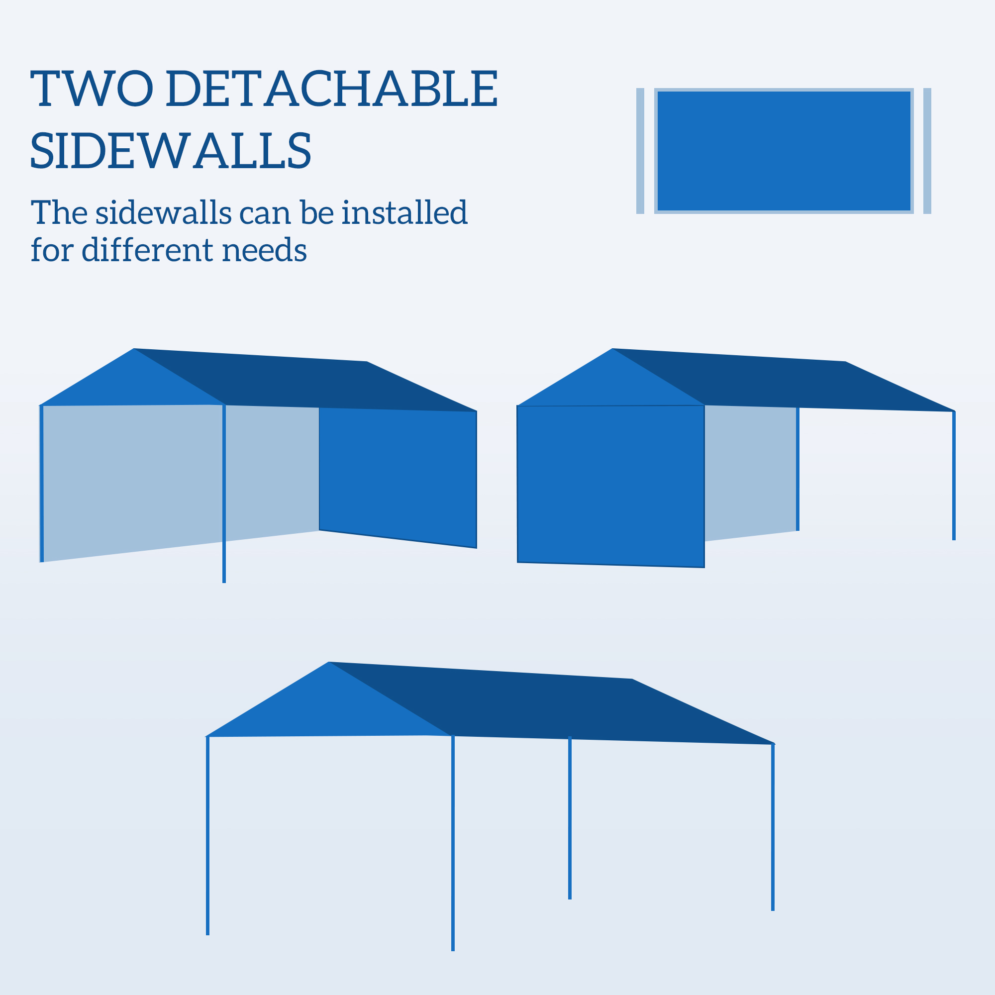 Outsunny 3 x 4 m Garden Gazebo Shelter Marquee Party Tent with 2 Sidewalls for Patio Yard Outdoor, Blue 4