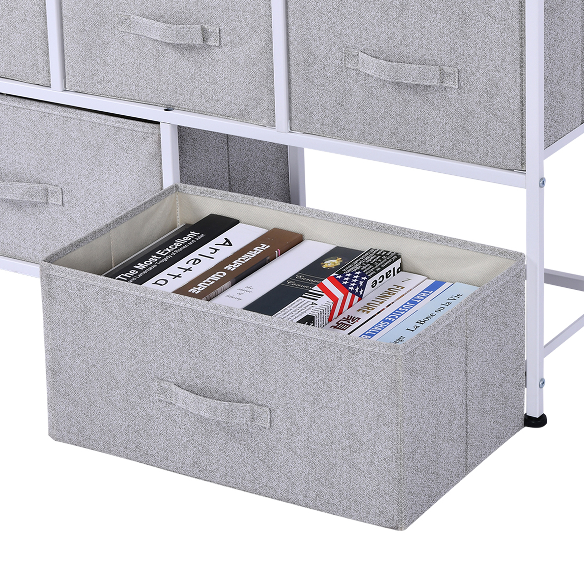 VidaXL Étagère de rangement 3 paniers non tissés Bois de cèdre Beige