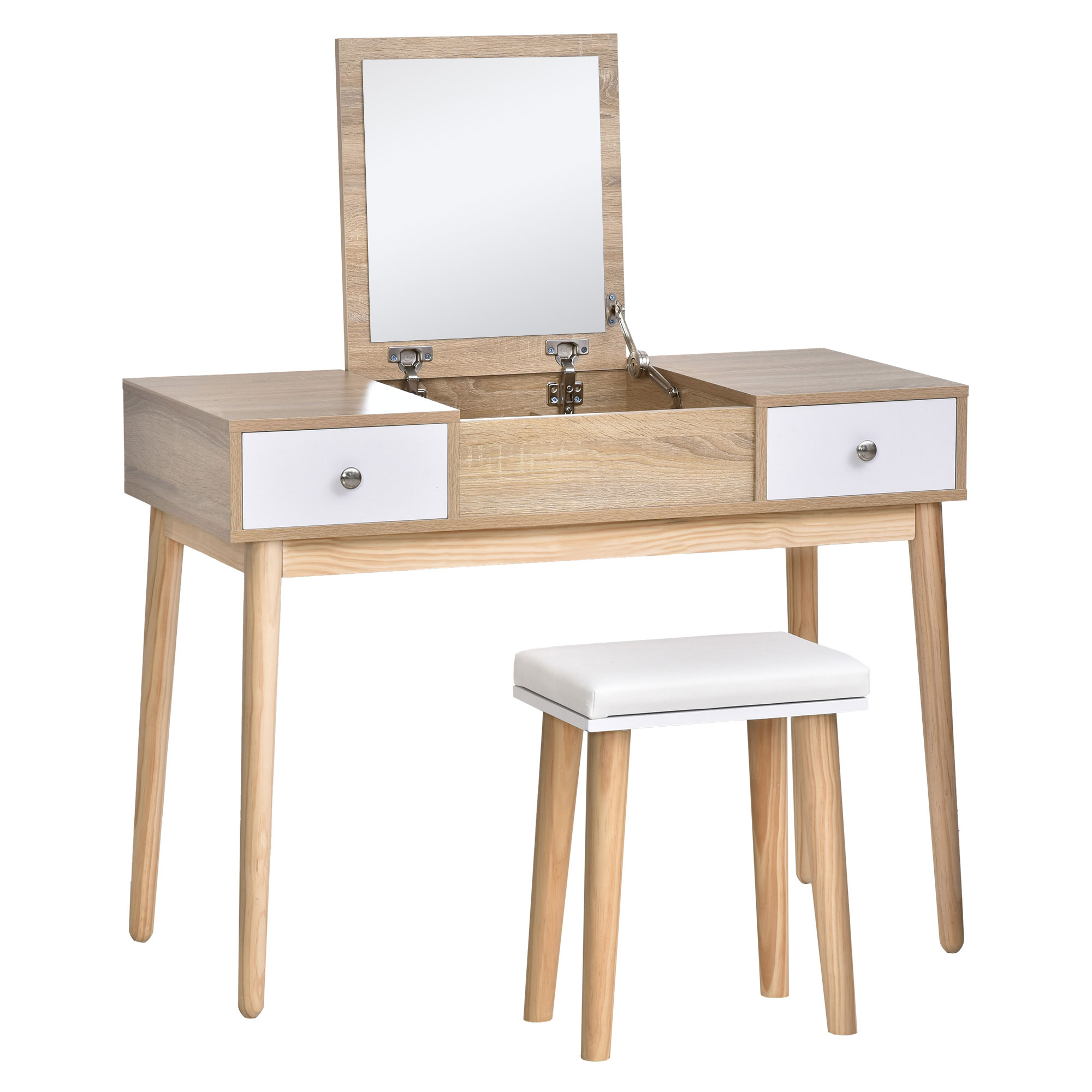 Juego De Tocador Con Espejo Y Taburete, Tocador De Maquillaje Antiguo Vintage Para Mujer, Organizador De Cajones De Mesa, Muebles De Dormitorio (cereza
