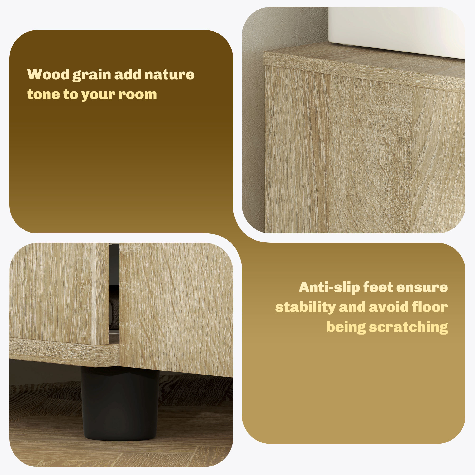 Vinsetto Two-Tier Locking Office Storage Cabinet Oak 5