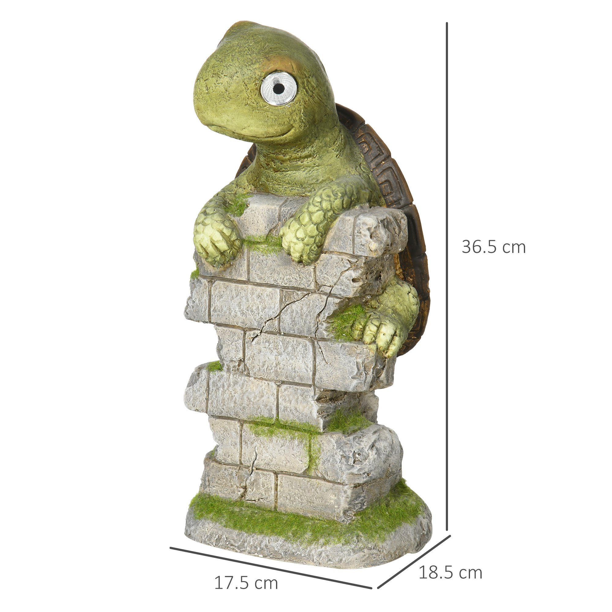 Outsunny Vivid Tortoise Art Sculpture with Solar LED Light, Colourful Garden Statue, Outdoor Ornament Home Decoration for Porch, Deck, Grass 3