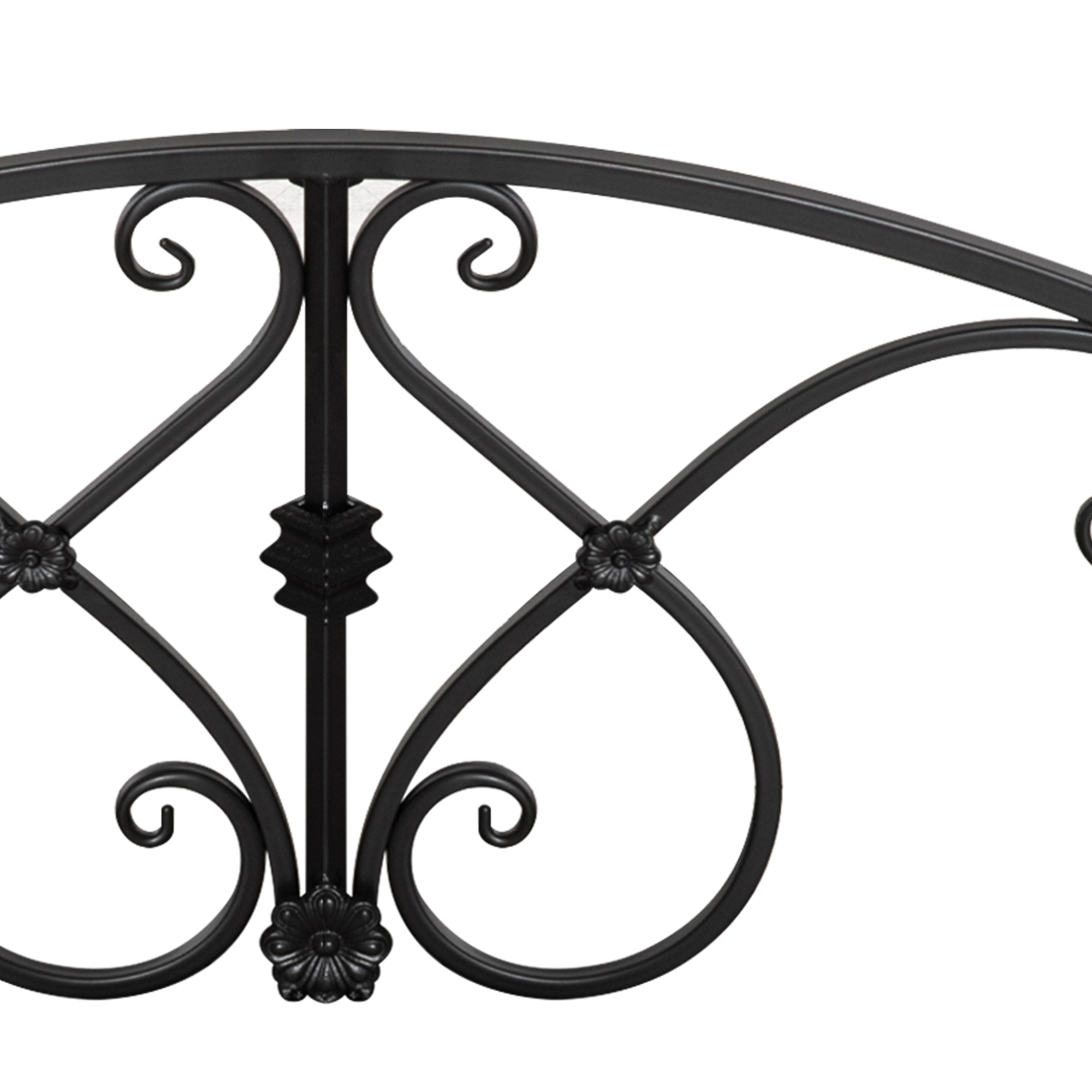 Outsunny 102L x 48W x 49H Classic Metal Garden Bridge with Safety Railings Arc Footbridge Decorative Pond Bridge for Backyard Creek Stream, Black 7