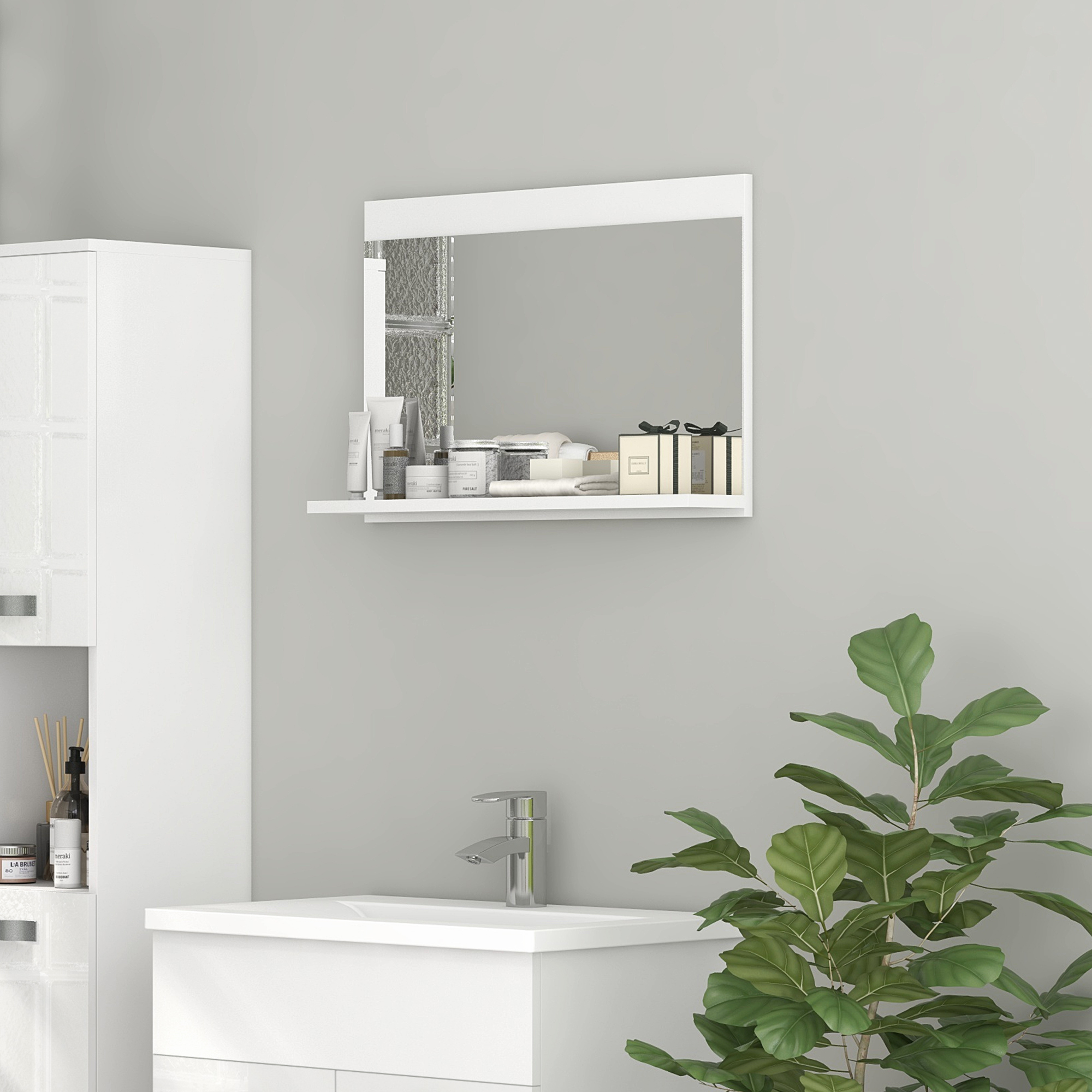 Specchio Rotondo A LED Kleankin Per Bagno Ø60 Cm - Touch Control, Luce Regolabile (3000K-6500K), Funzione Antiappannamento - 2