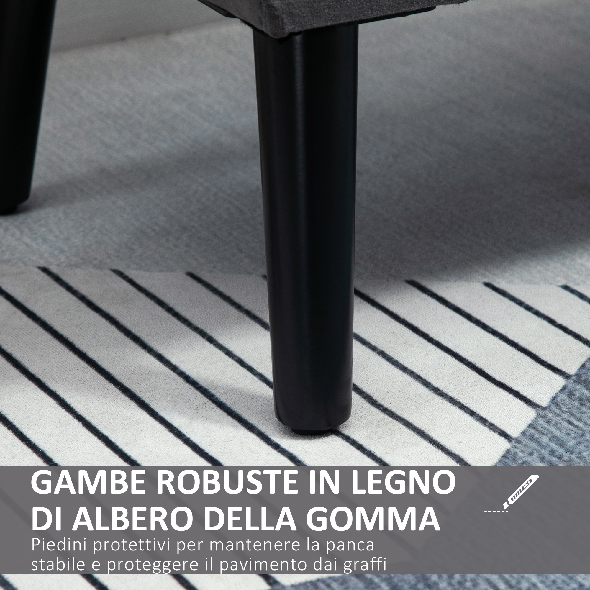 HOMCOM Panca portaoggetti, fine letto, pieghevole, 76 x 38 x 38 cm, volume 67 L, portata 120 kg, con copertura, per camera da letto, corridoio