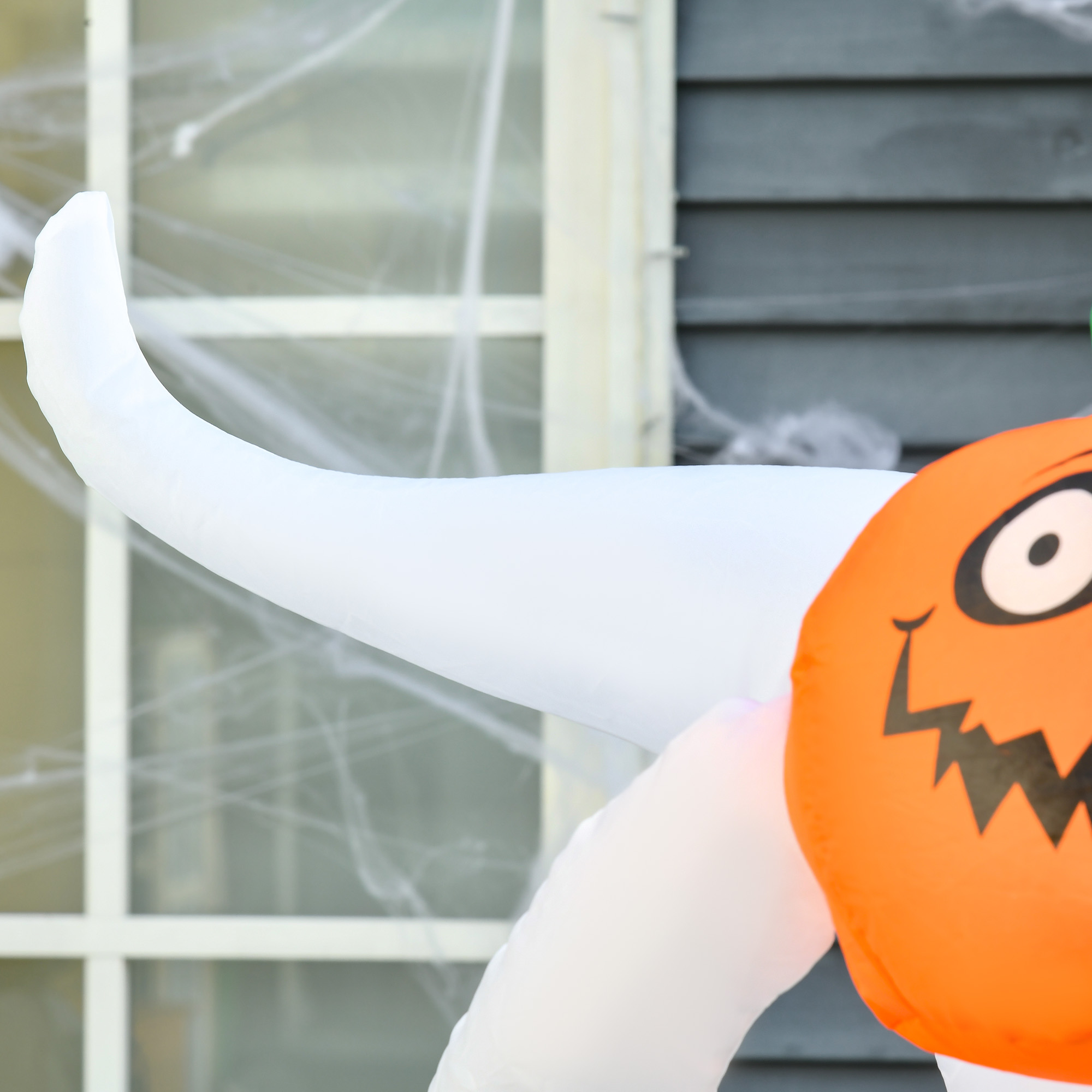 HOMCOM 6FT 1.8m LED Halloween Inflatable Decoration Floating Ghost & Pumpkin Party Outdoors Yard Lawn 8