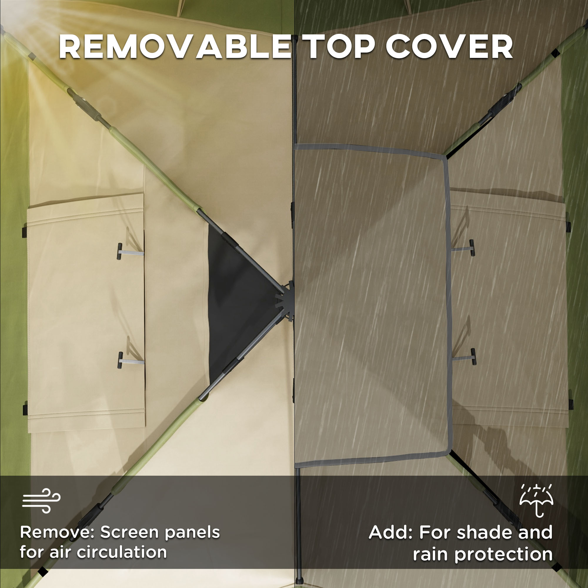 Outsunny Two-Man One Room Camping Tent, with Accessories Dark Green 4