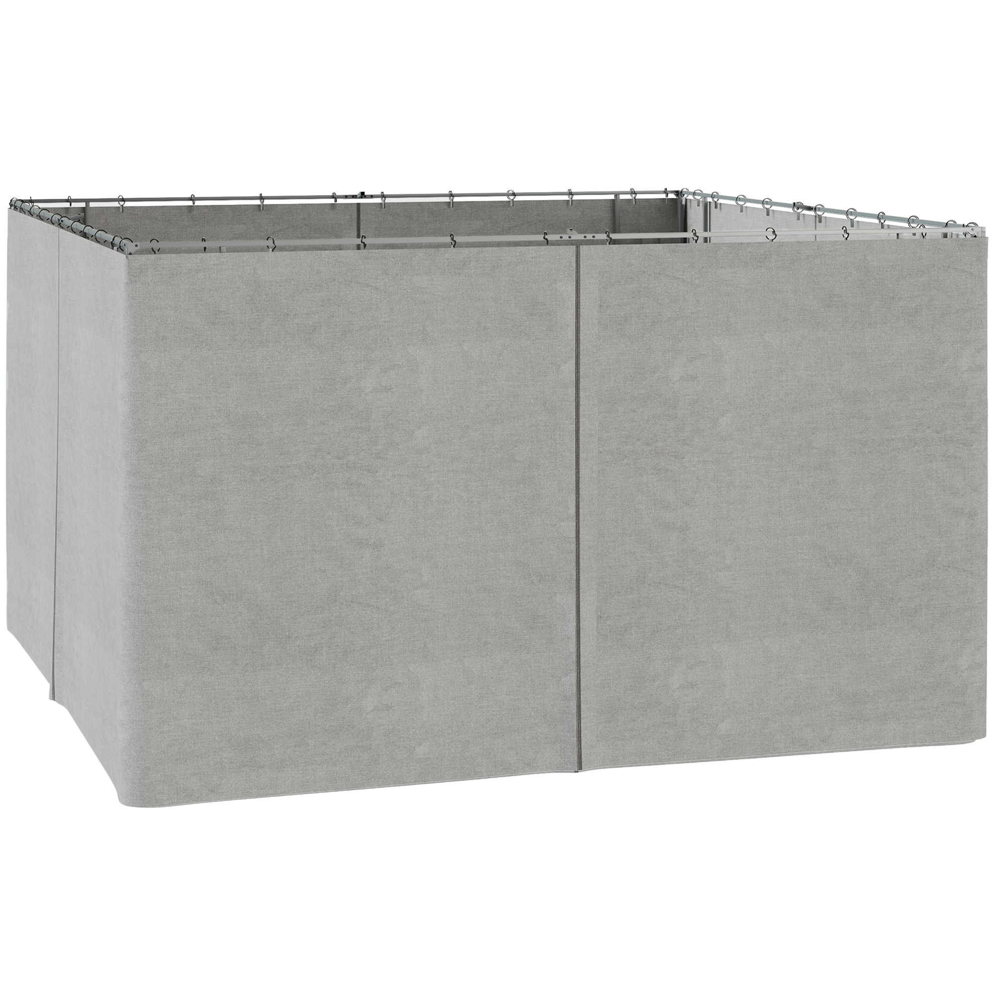 Outsunny 4 Paredes Laterales para Cenador 3,5x2 m con 48 Ganchos y Anillos en C para Pérgola Gazebo Gris Claro