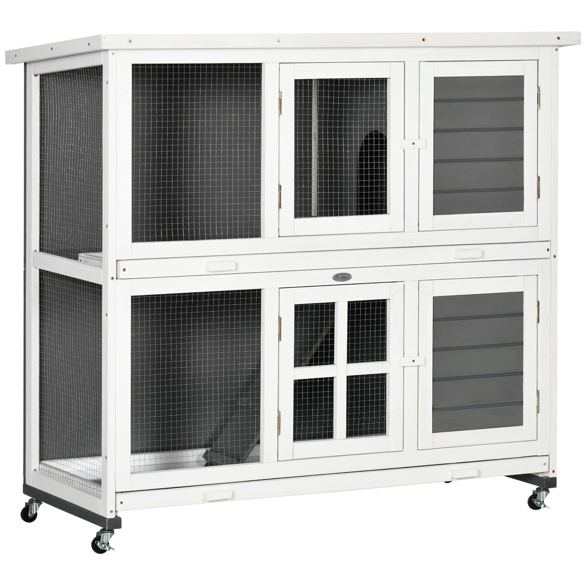 PawHut Large Chicken Run, Wooden Chicken coop, with Combinable Design - Wood Effect