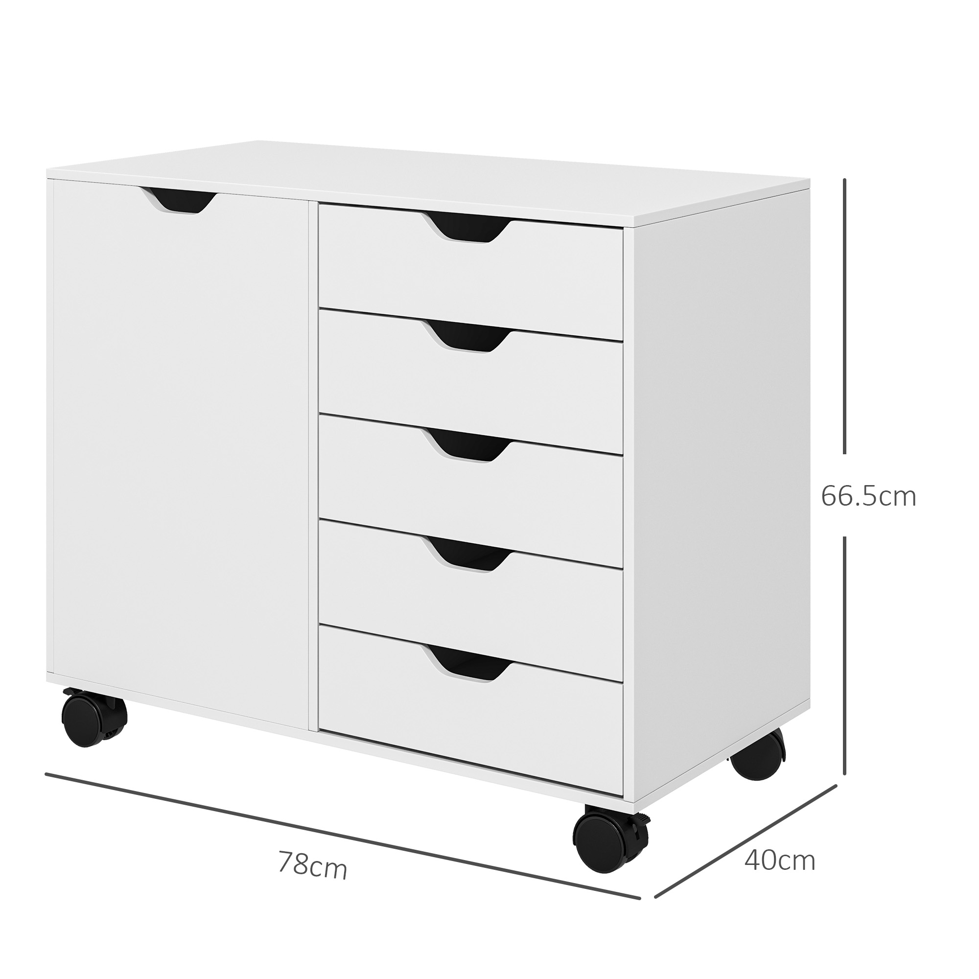 HOMCOM Multi-Storage Mobile Office Storage Cabinet White 3