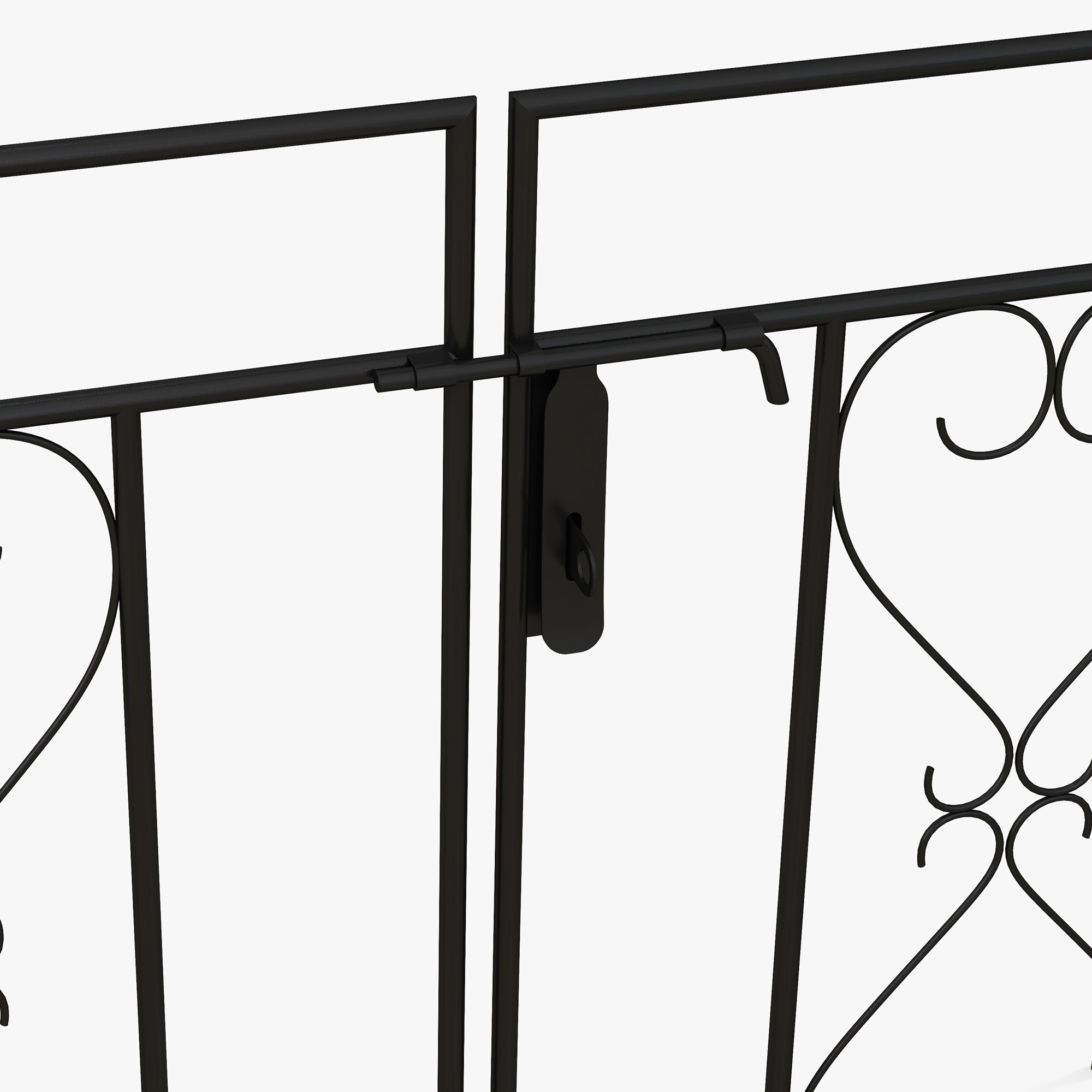Outsunny Decorative Garden Arch, with Gate Black 7