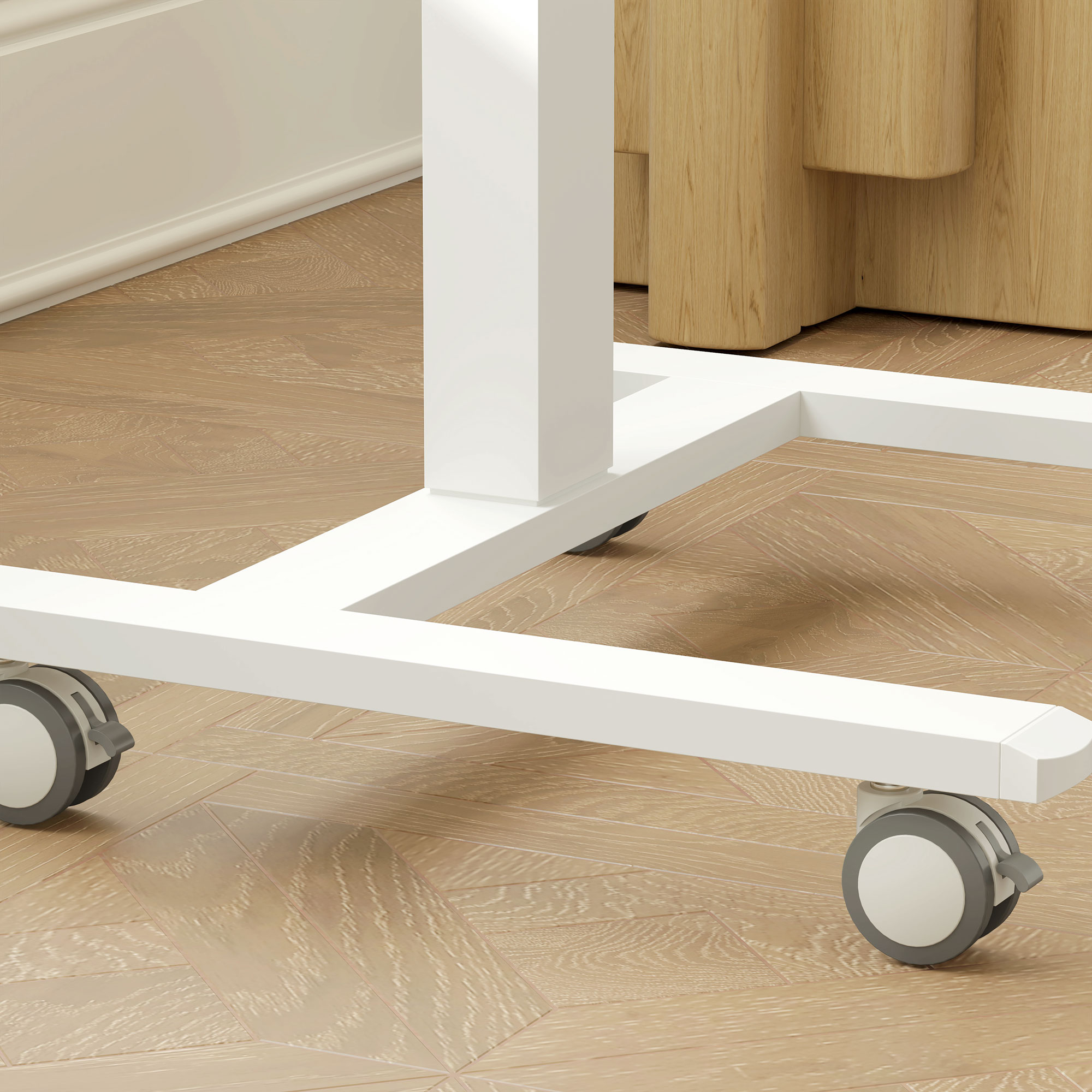 Vinsetto 68-108cm Height Adjustable Work Desk Wood-Effect/White 8