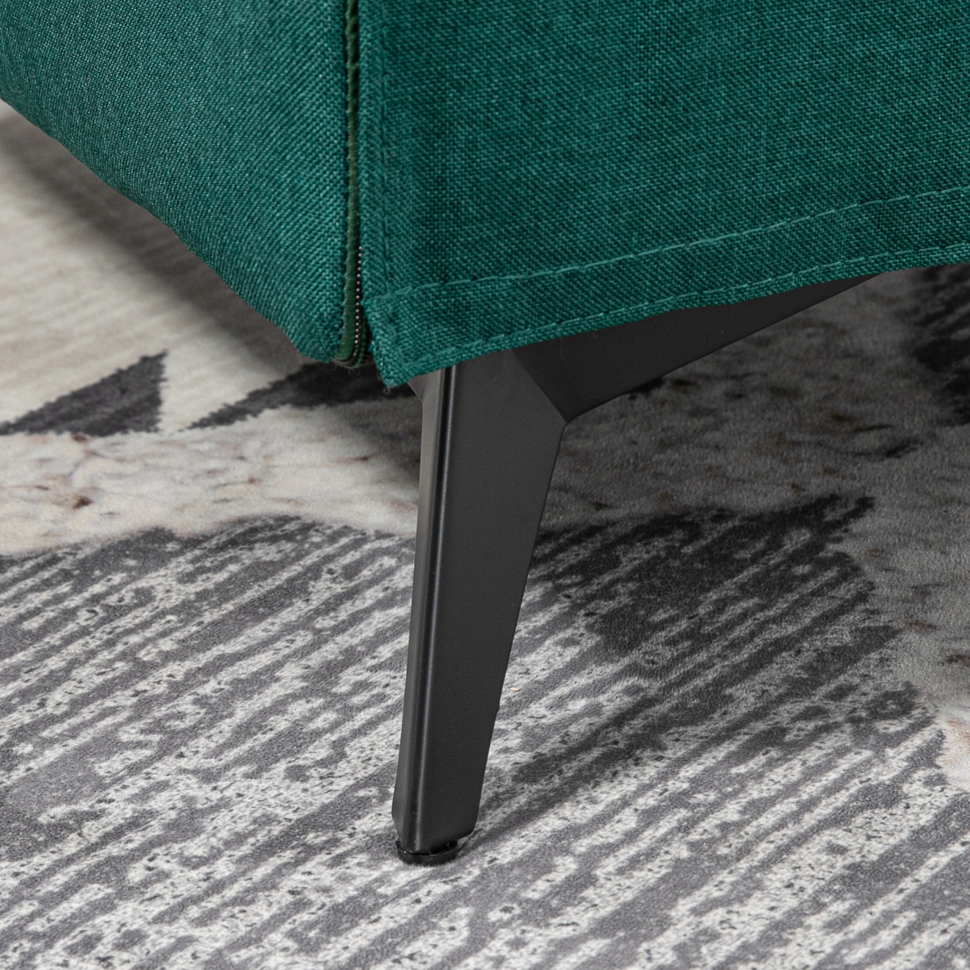 Poltrona HOMCOM In Tessuto Effetto Lino - Verde, Con Braccioli Arrotolati E Imbottitura Comfort - Foto 8