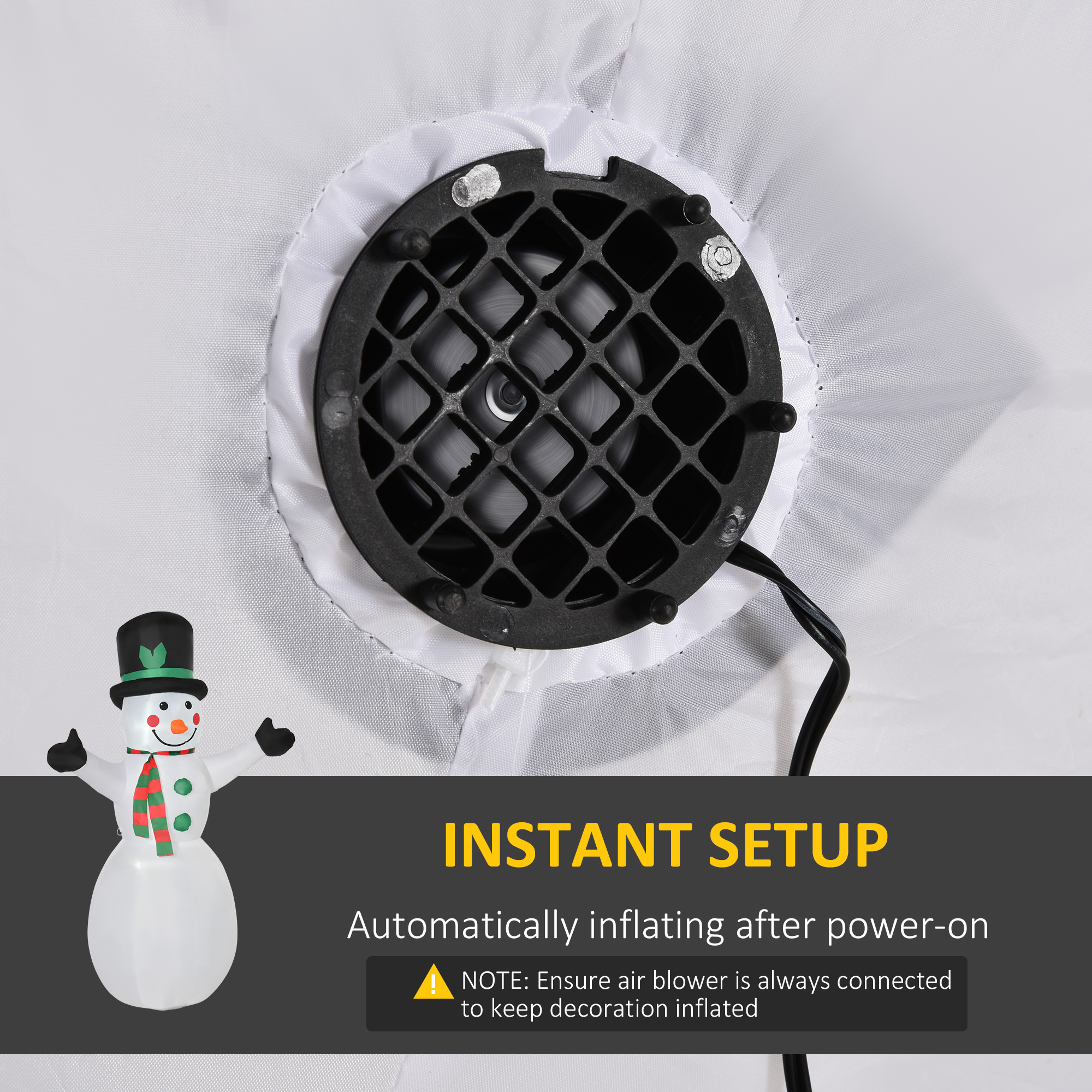 HOMCOM 6.5ft Inflatable Snowman LED Christmas Xmas Air Blown Holiday Decoration Outdoor Garden Decor 6