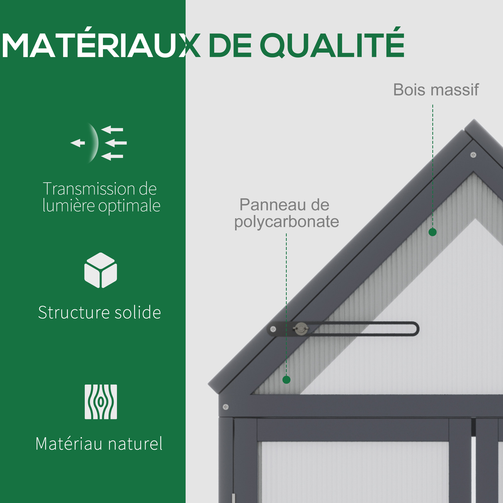 Outsunny Mini Serre De Jardin 3 Niveaux 58 X 44 X 78 Cm - Bois Sapin Lasure + Polycarbonate, Double Porte & Toit Ouvrant - Idéale Pour Plants, Fleurs, Légumes