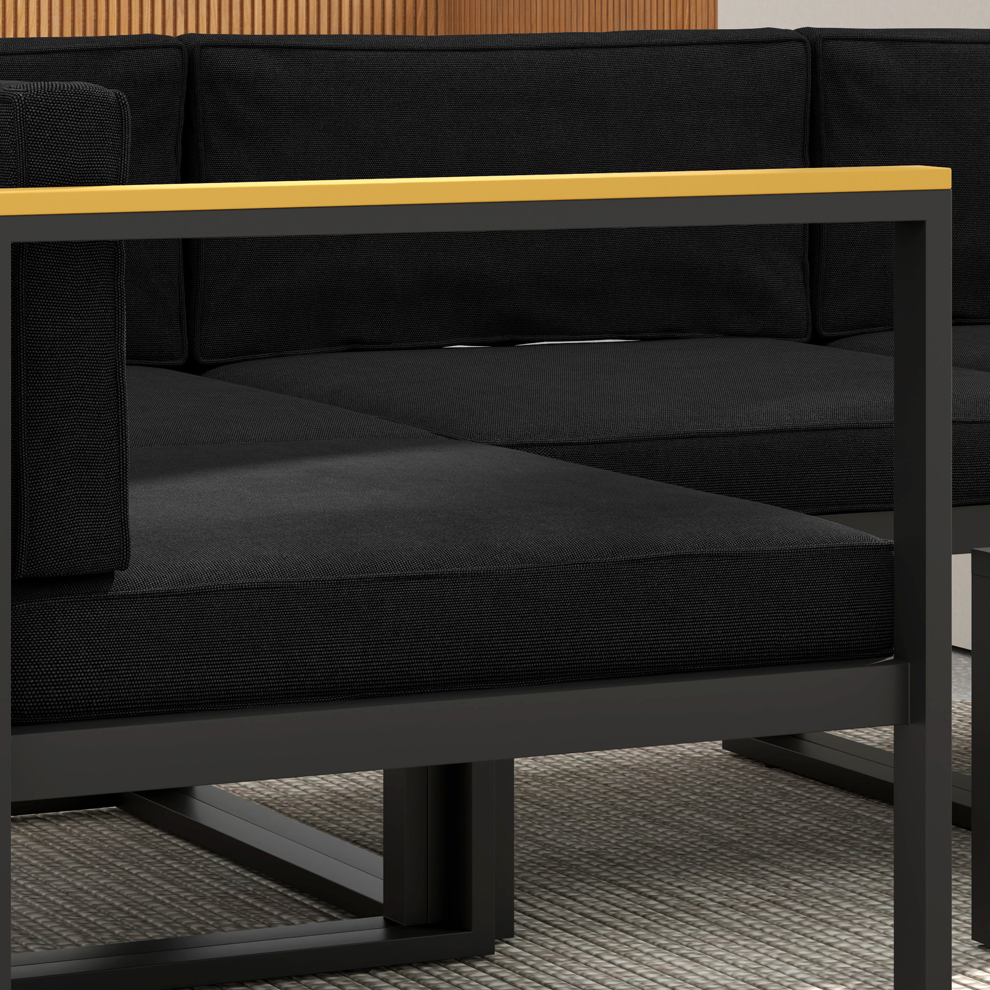 Outsunny Set of 14 Dining Set Cushions Black 9