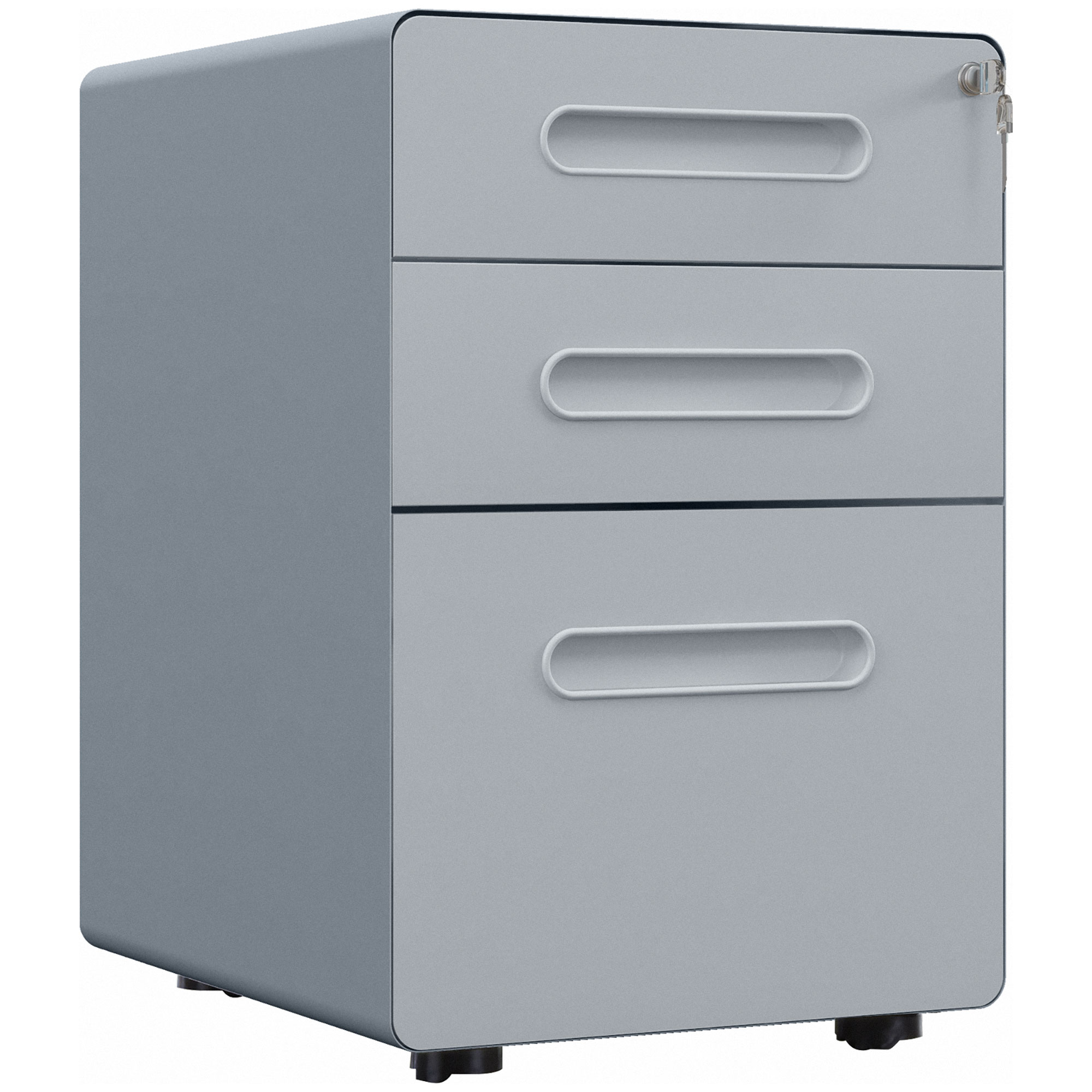 Product photograph of Vinsetto Lockable Cabinet Rolling Filing Cabinet With 3 Drawers Steel Office Drawer Unit For A4 Letter Legal Sized Files Aosom Uk from Aosom UK