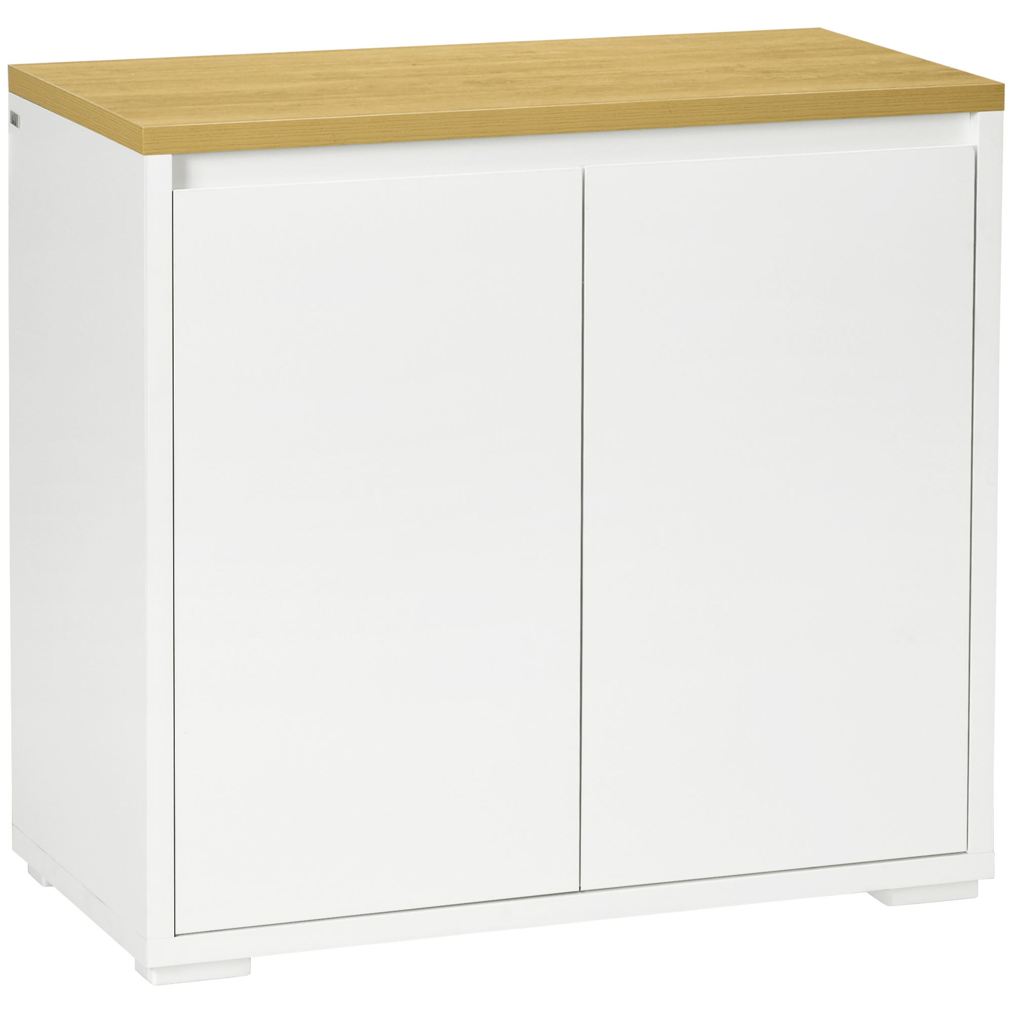 HOMCOM Aparador de Salón Mueble Auxiliar de Cocina con 2 Puertas y Estante Ajustable para Comedor Entrada 80x37x75 cm Blanco   Aosom España