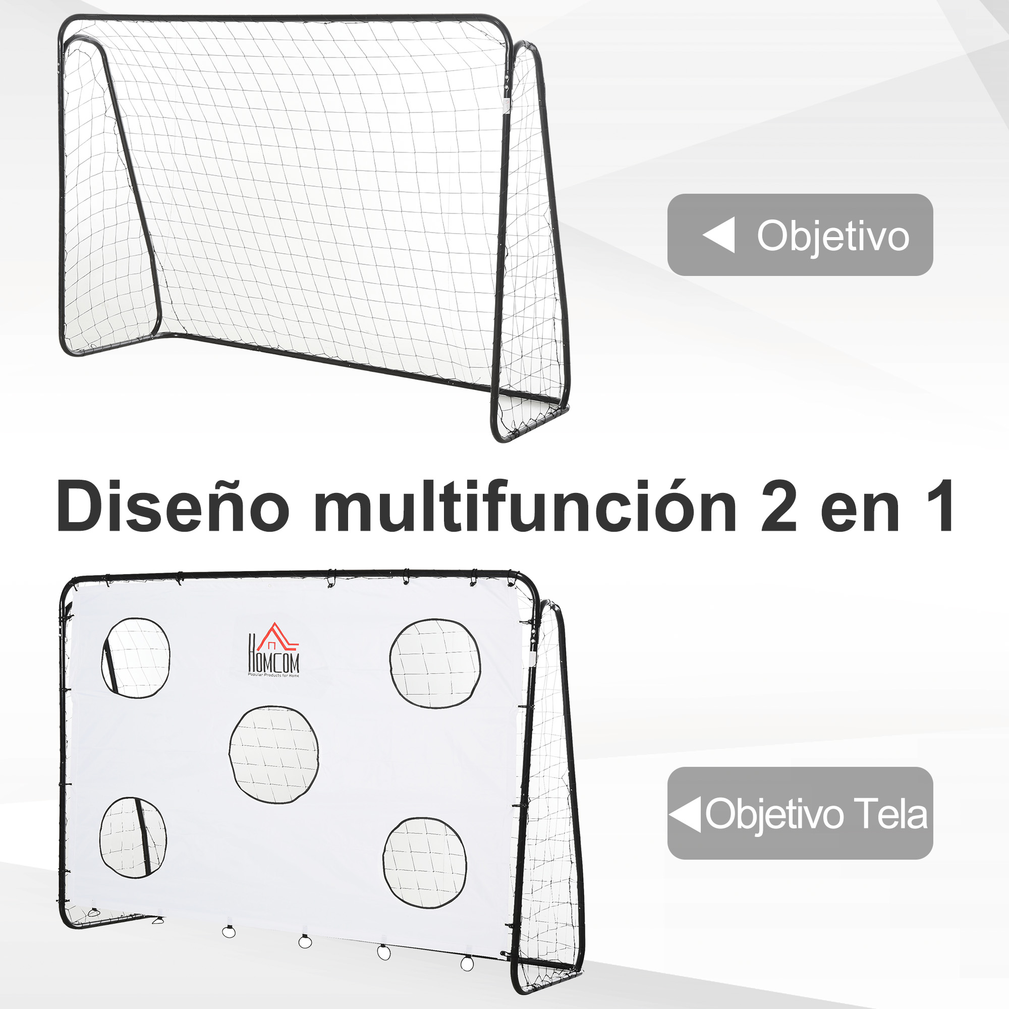 Portería De Fútbol Con Diana De Precisión | Medidas 170 X 240 X 85 Cm | Incluye Red Y Sistema De Puntos