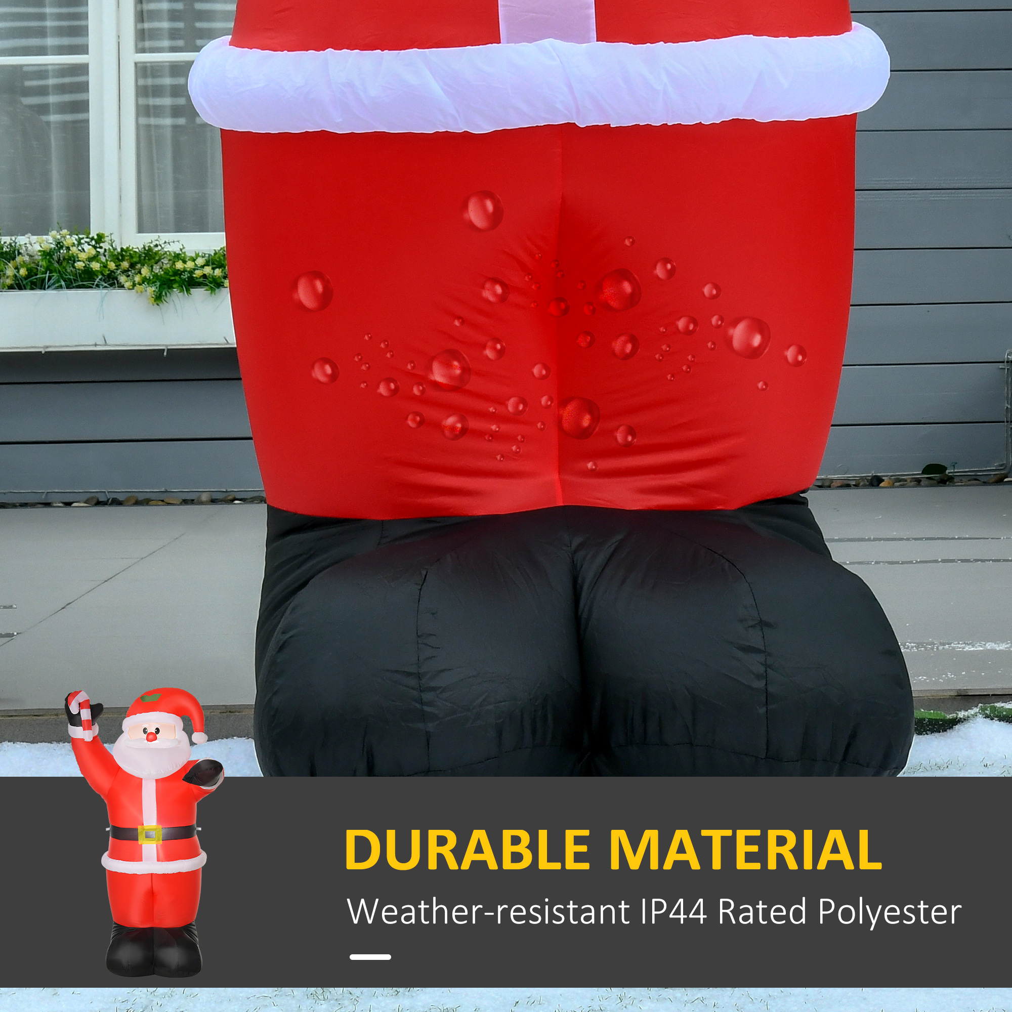 HOMCOM Inflatable Christmas Santa Claus Air Blown Decoration Yard 5