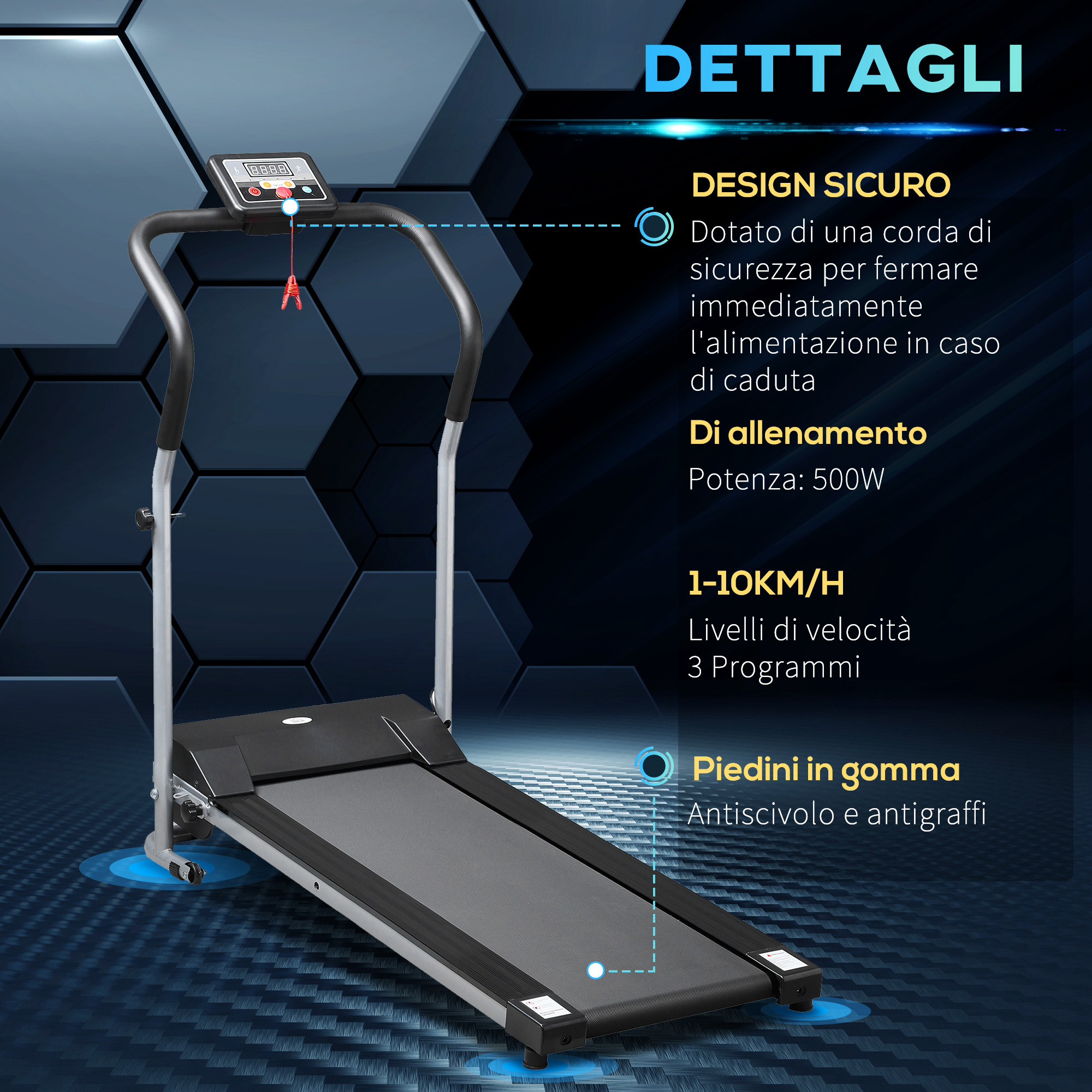 Tapis Roulant Elettrico Pieghevole Per Casa | Motore 750W | Schermo LCD | Bluetooth | Ideale Per Ufficio E Appartamento - Foto 11