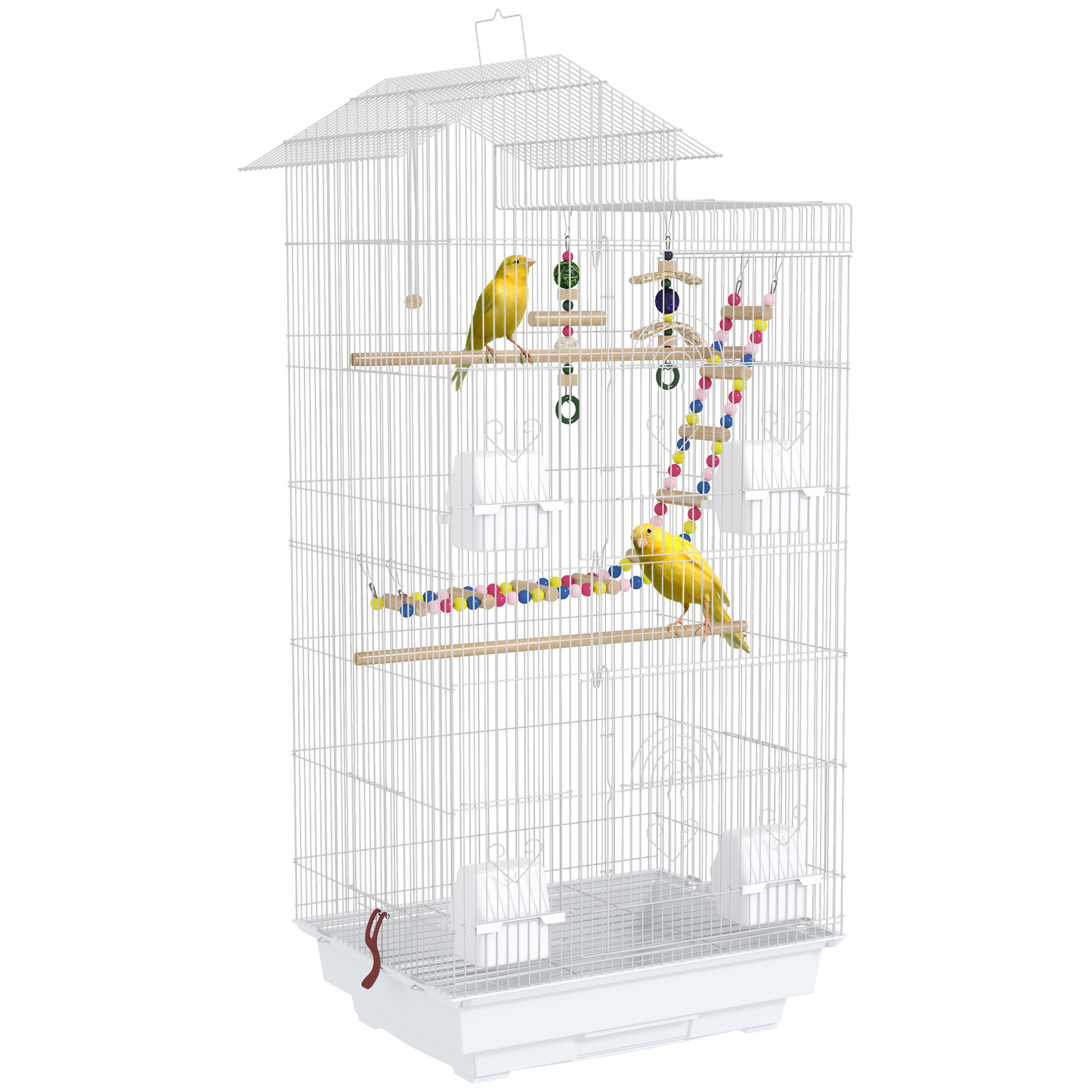 PawHut Bird Cage for Budgies, Finches, Canaries w/ Accessories, Toys, Tray