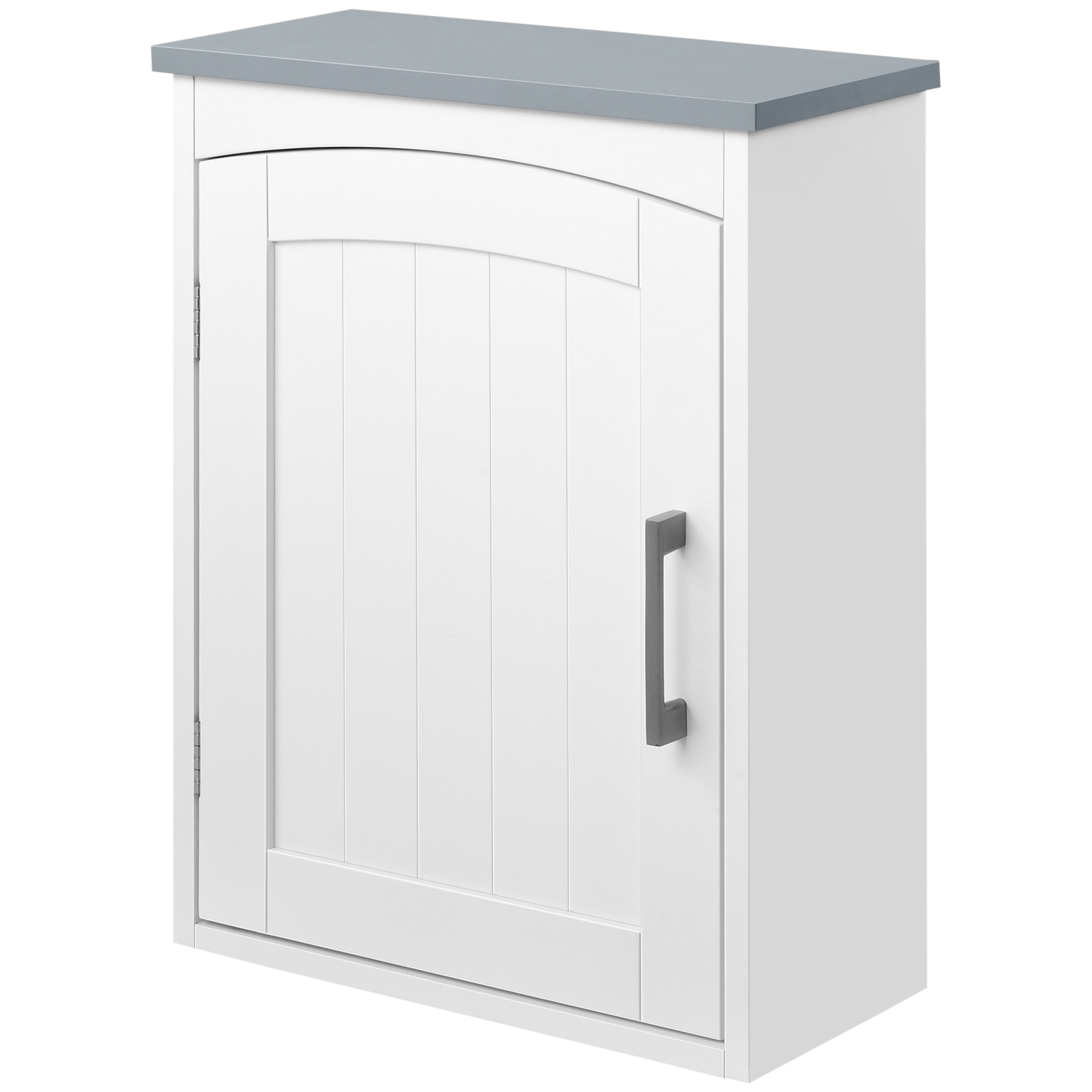 Kleankin Armoire Murale WC Suspendue Blanche avec Porte et Étagère Réglable Aosom France