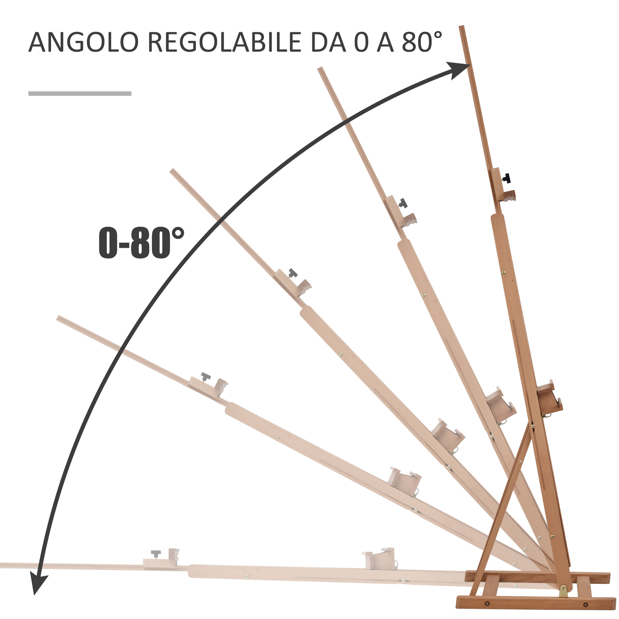 CAVALLETTO PITTURA FAGGIO CON BASE INCLINABILE - Arredamento scolastico / Arredi per scuola - Varie - Dina Forniture