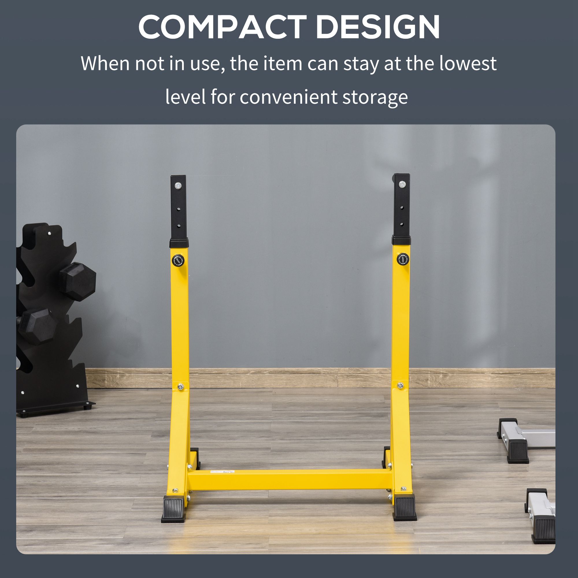 HOMCOM 83.5L x 71.5W x 126H cm Dip Station Chin Up Parallel Bars Pull Up Power Tower Home Gym Workout Bicep Tricep Fitness Equipment Height Adjustable 5