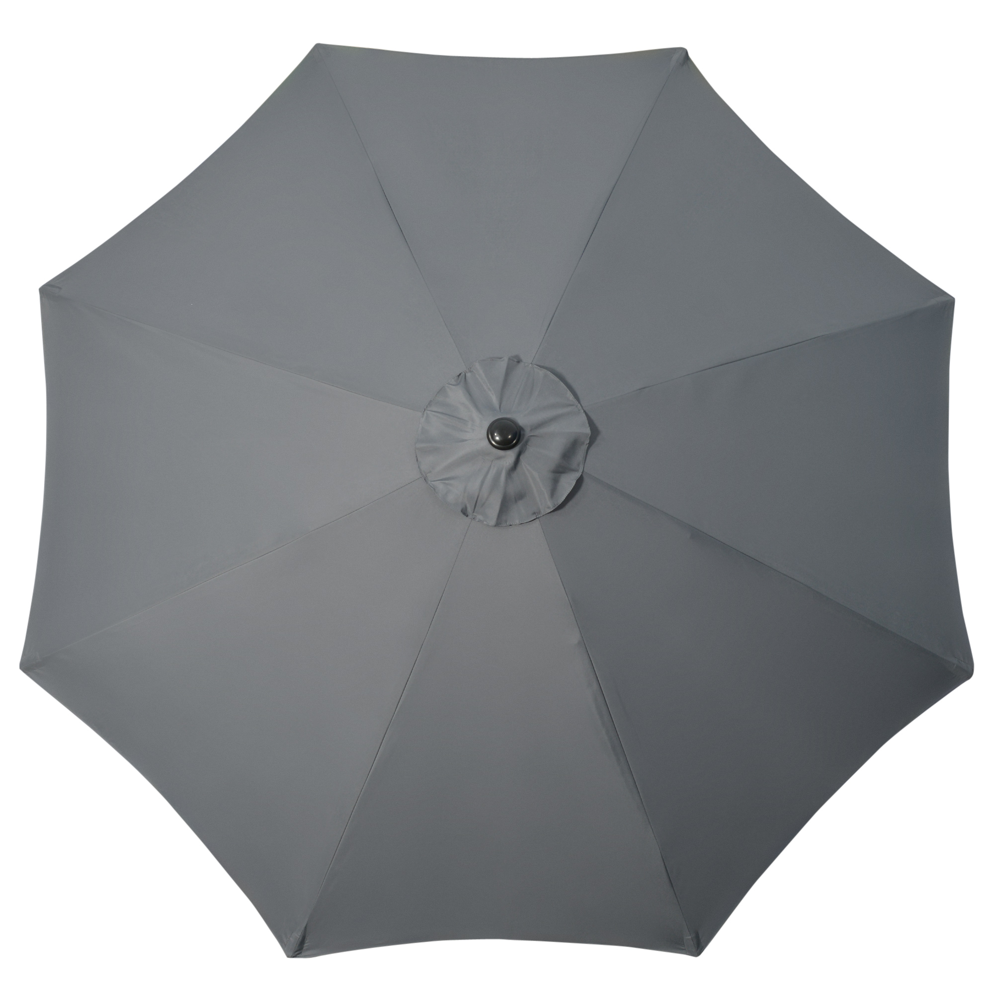 Outsunny Garden 3(m) Parasol Umbrella, Outdoor Market Table Umbrella Sun Shade Canopy with 8 Ribs, Easy Push to Open, Grey 8