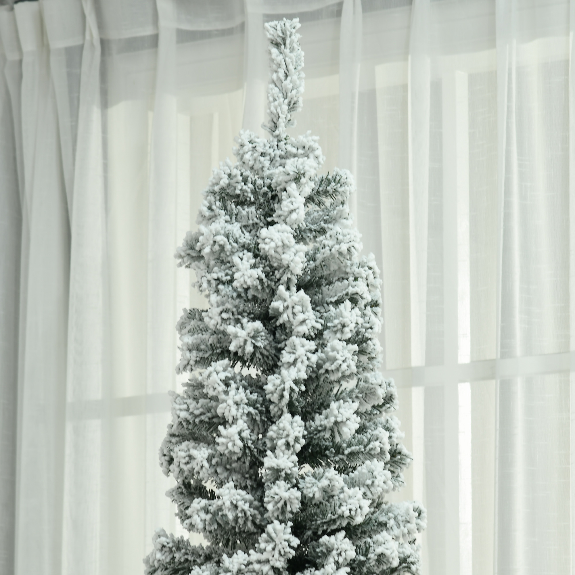 HOMCOM Albero Di Natale Artificiale Innevato 120 Cm Con 328 Rami, Pigne E Vaso - Verde