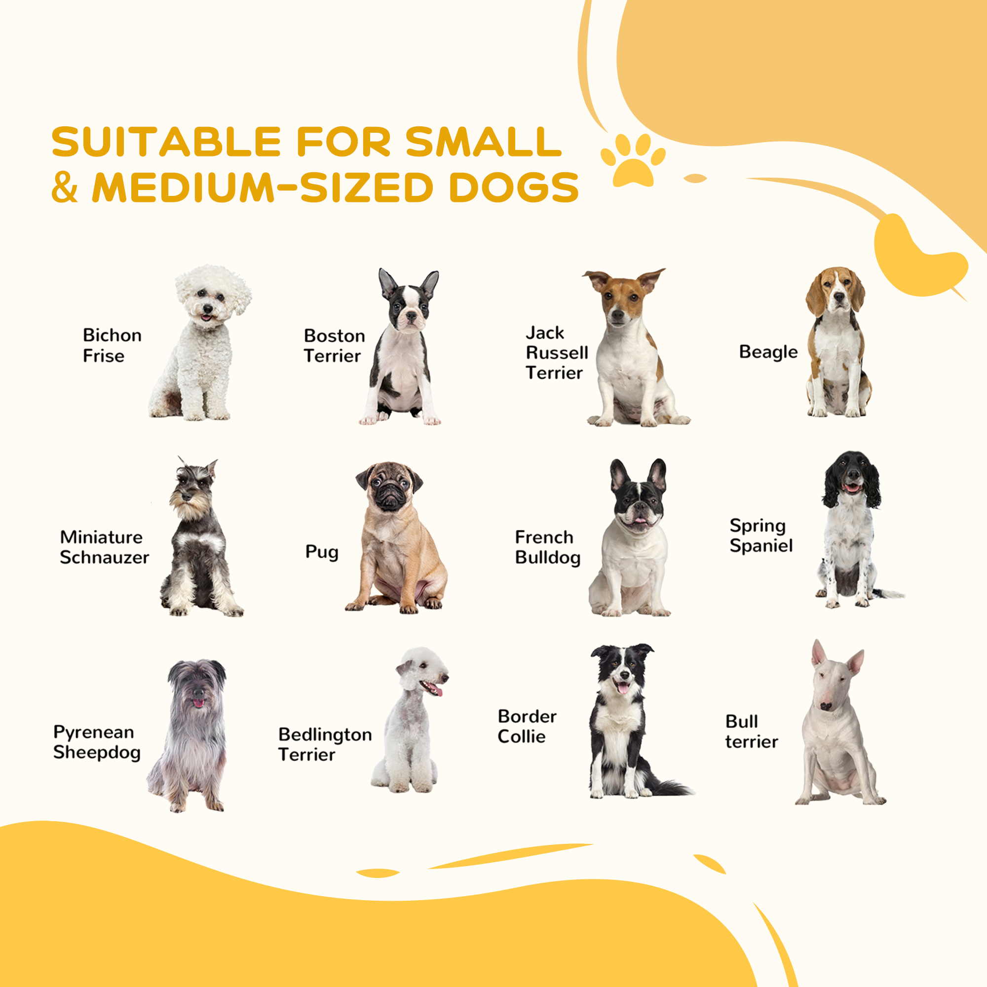 PawHut 8 Panels Foldable Pet Gate with Support Feet, for House, Doorway, Stairs, Small and Medium Dogs White 4