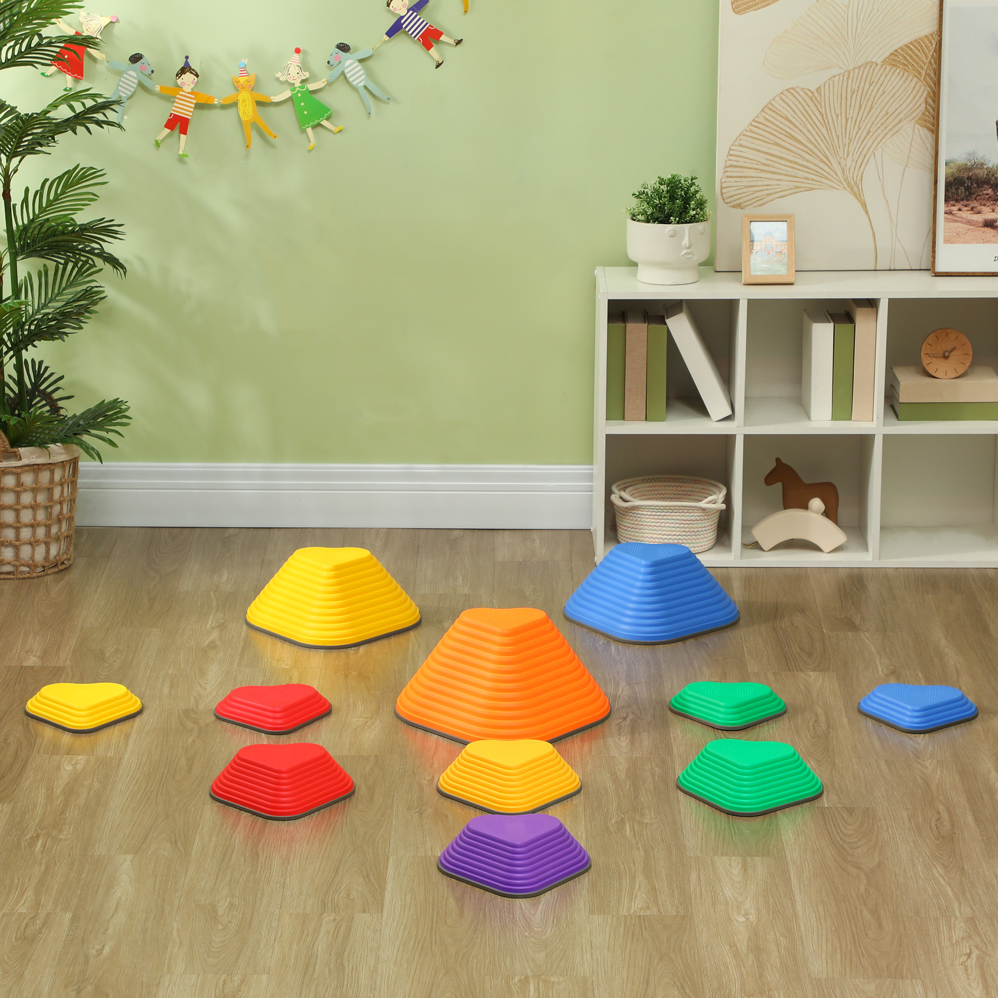 AIYAPLAY 11-Piece Heart-Shaped Kids Balance Stepping Stones and Motor Skills, Multicoloured 8